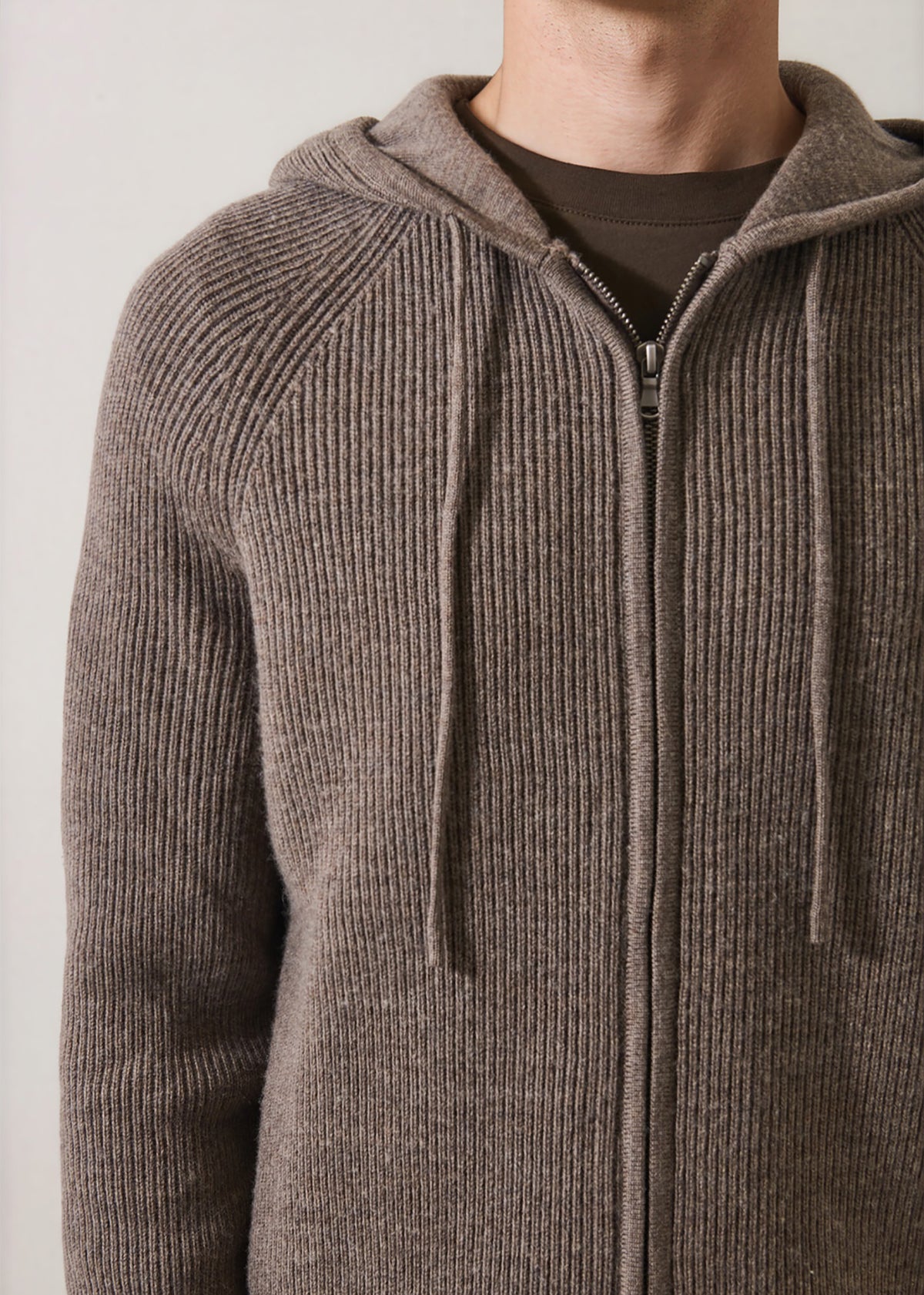 Extra-Fine Merino Wool Ribbed Full Zip Hoodie - PATRICK ASSARAF