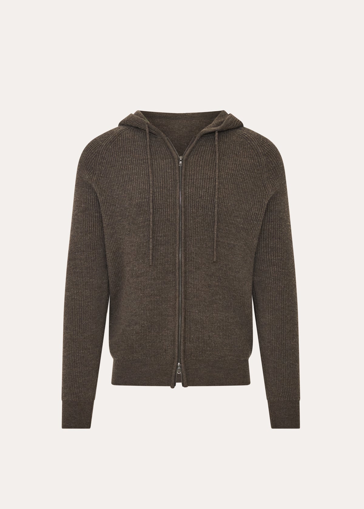 Extra-Fine Merino Wool Ribbed Full Zip Hoodie - PATRICK ASSARAF