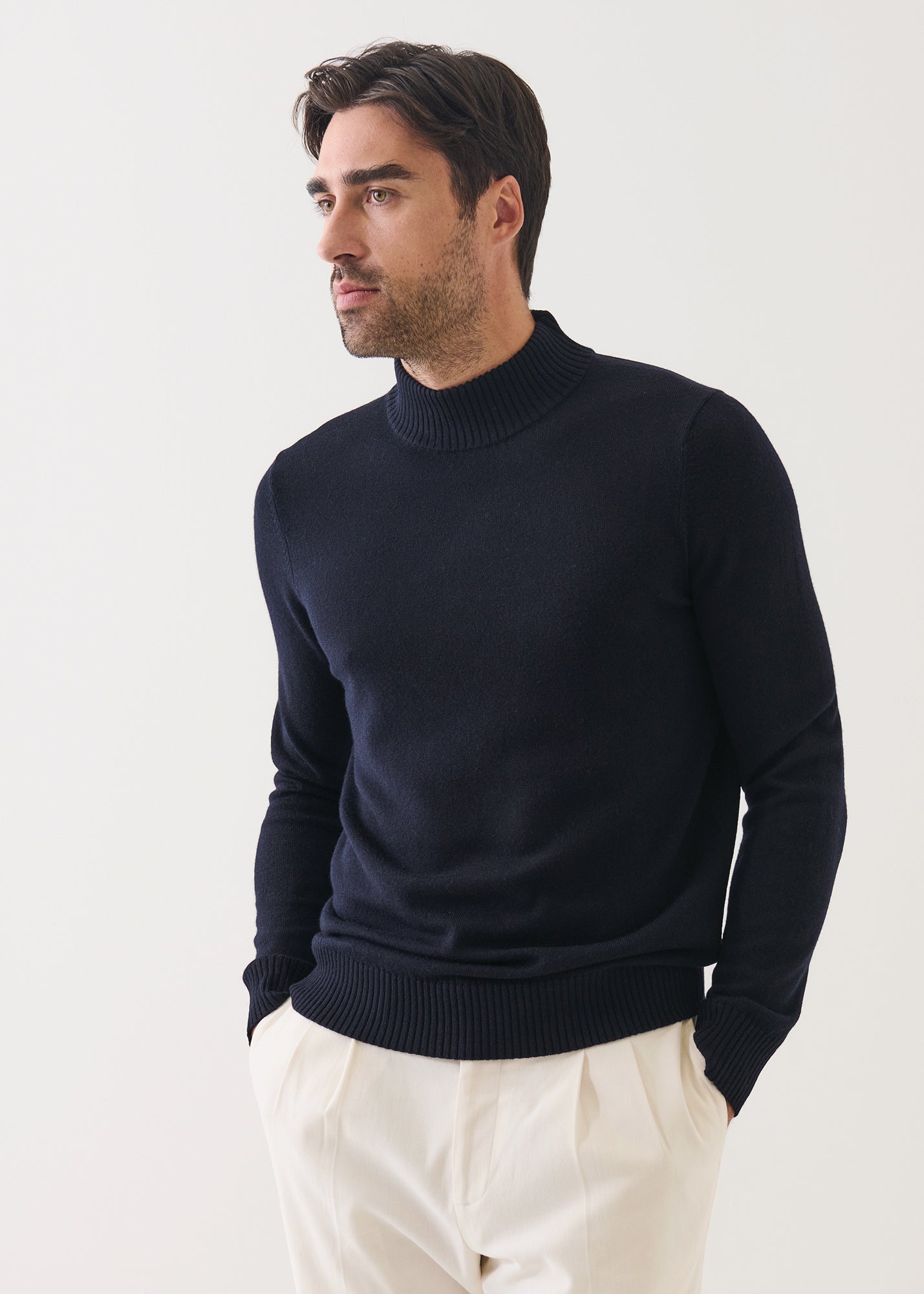 Merino Mock Neck Sweater