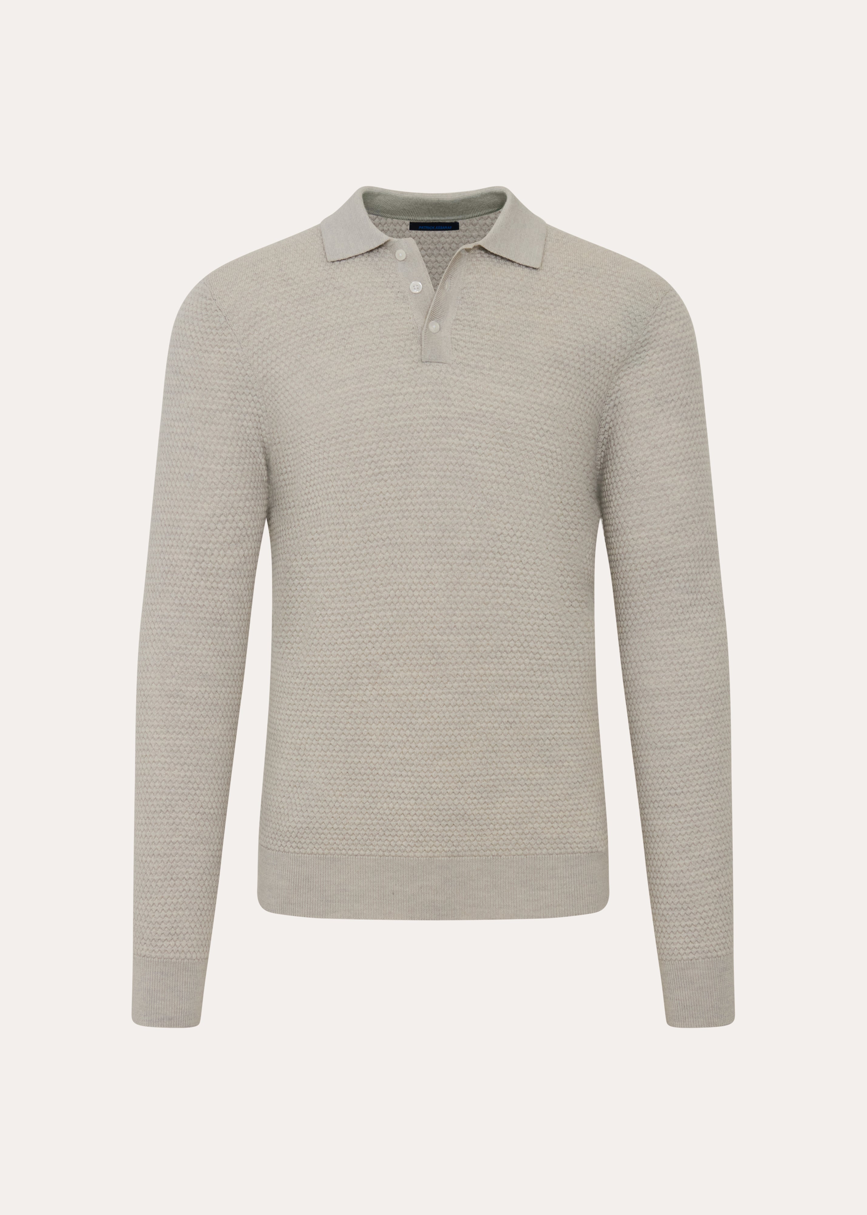 Extra-Fine Merino Wool Bubble Stitch Polo - PATRICK ASSARAF