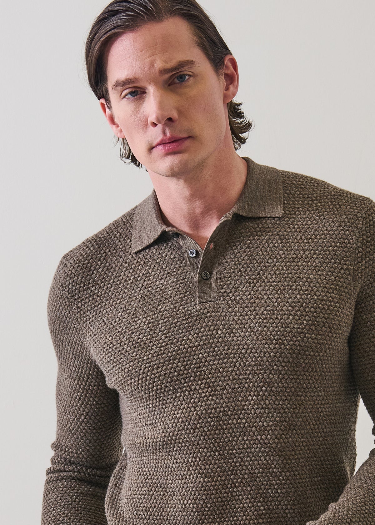 Extra-Fine Merino Wool Bubble Stitch Polo - PATRICK ASSARAF