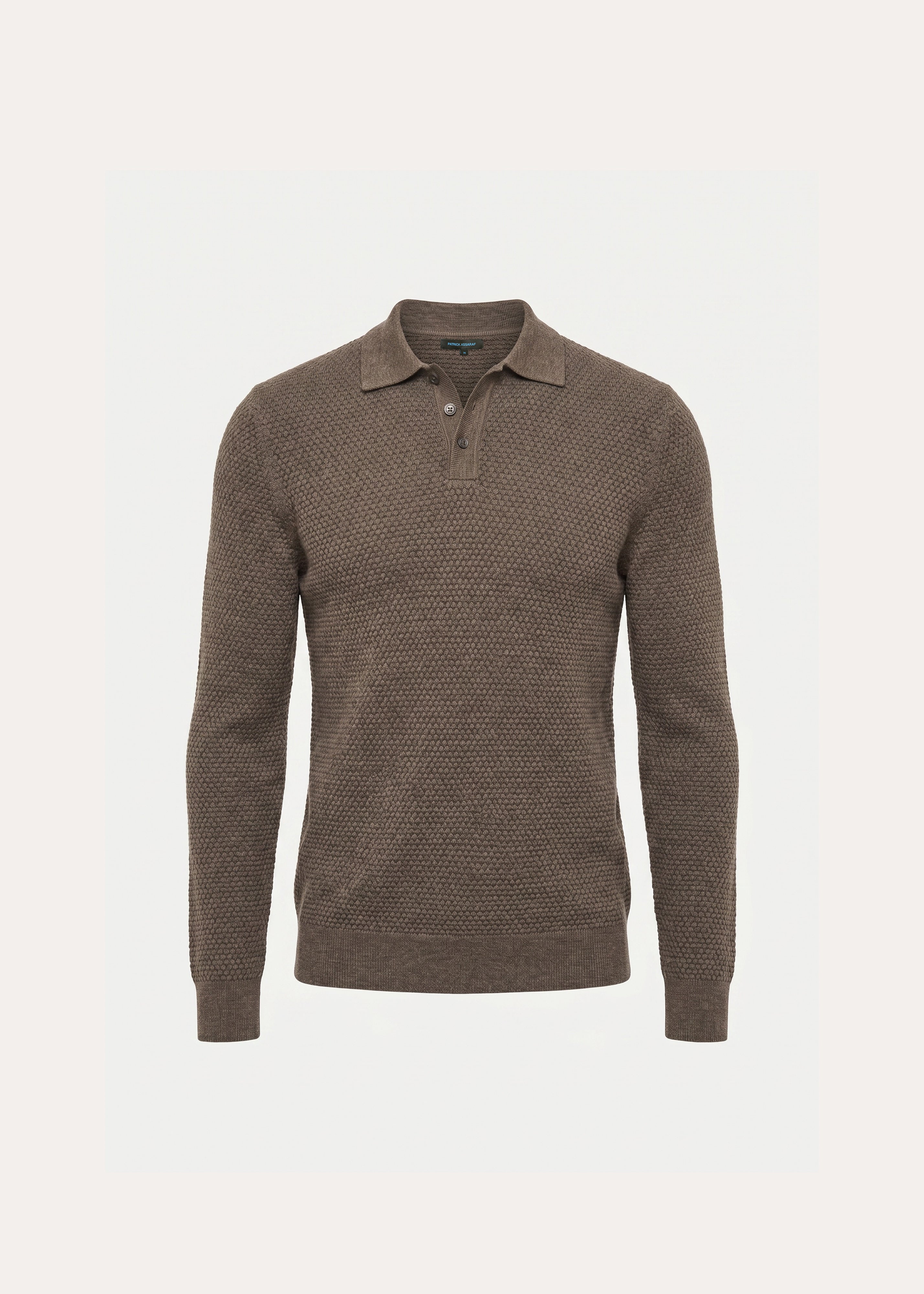 Extra-Fine Merino Wool Bubble Stitch Polo - PATRICK ASSARAF