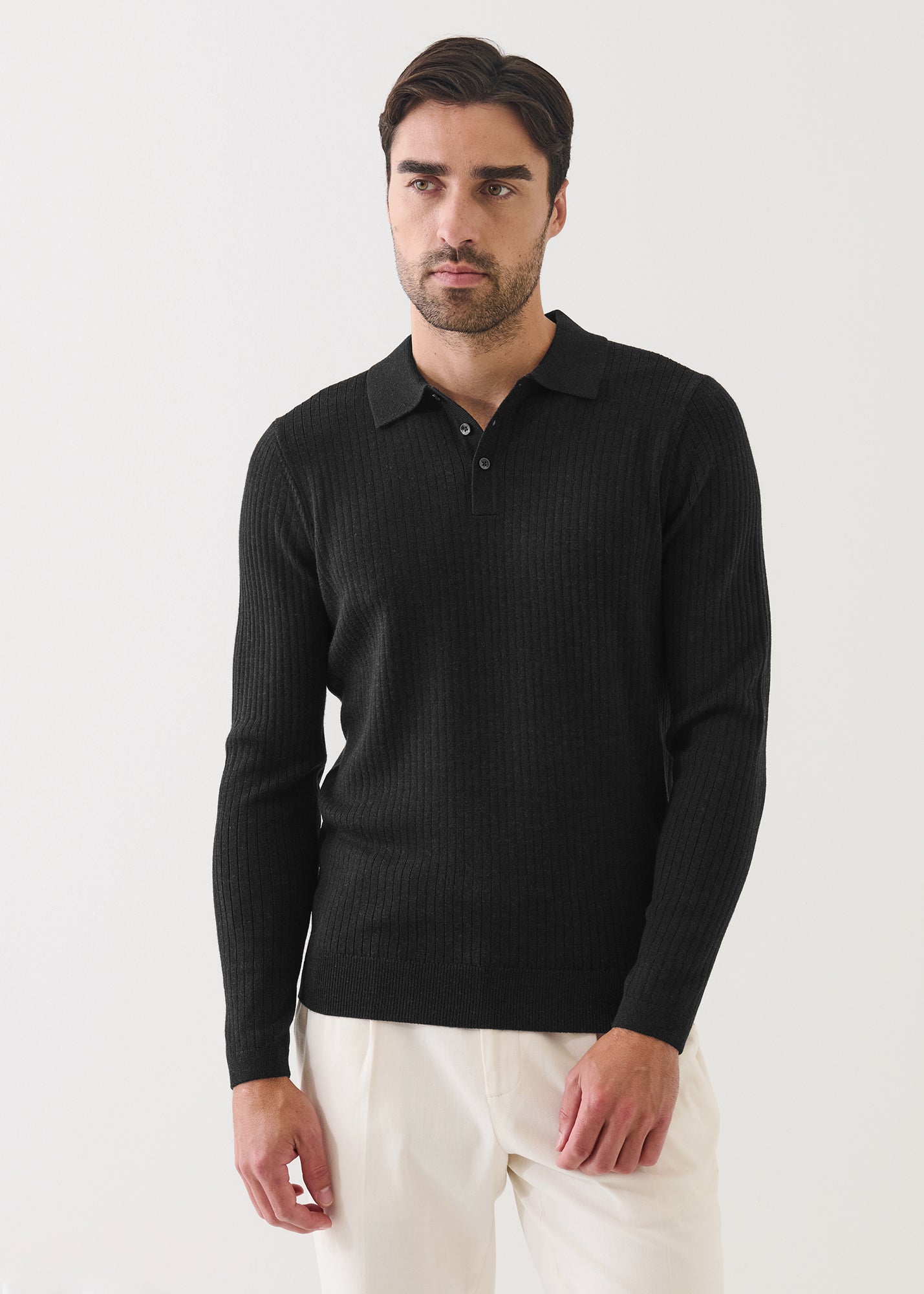 Merino Wide Ribbed Polo