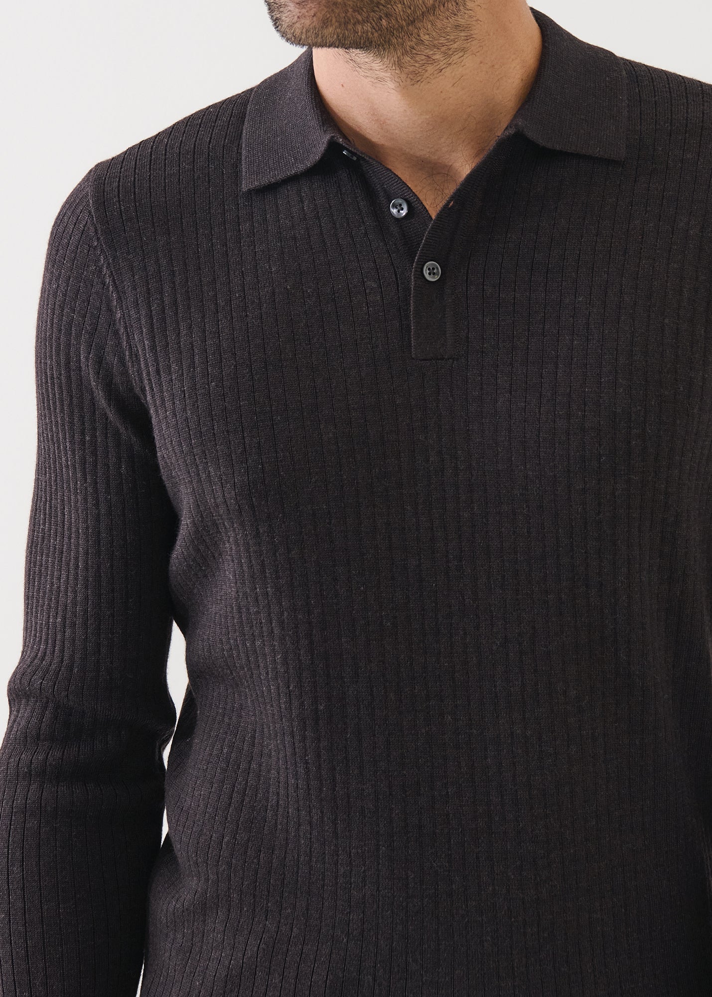 Merino Wide Ribbed Polo