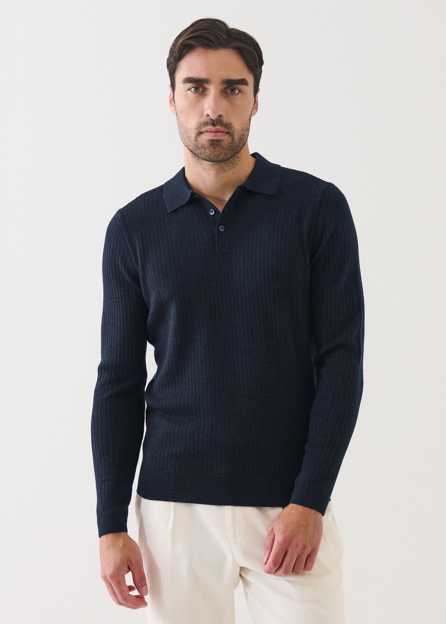 Merino Wide Ribbed Polo