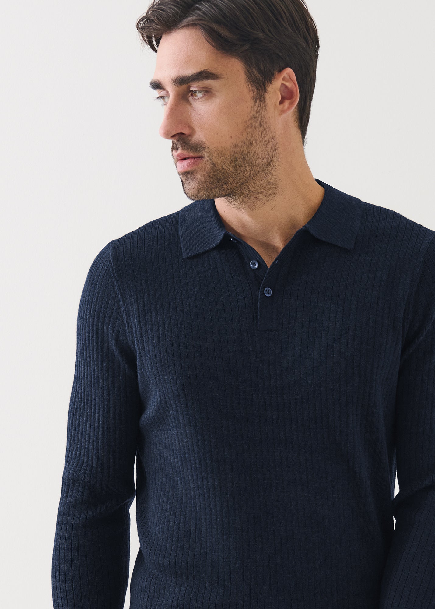 Merino Wide Ribbed Polo