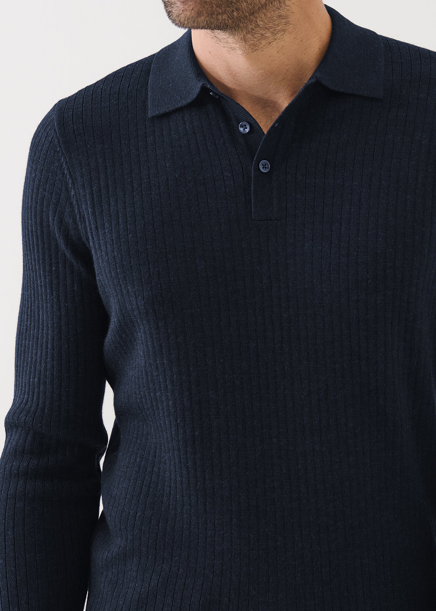 Merino Wide Ribbed Polo