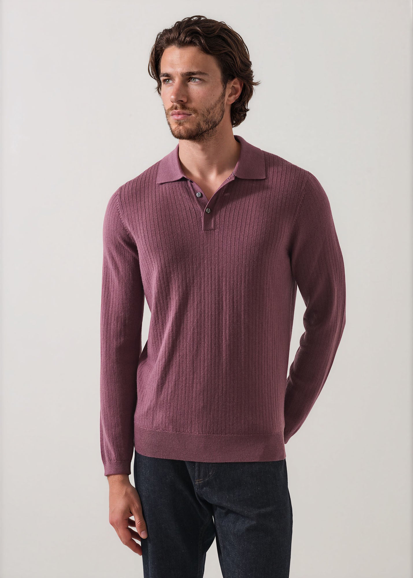 Drop Needle Merino Button Polo - PATRICK ASSARAF