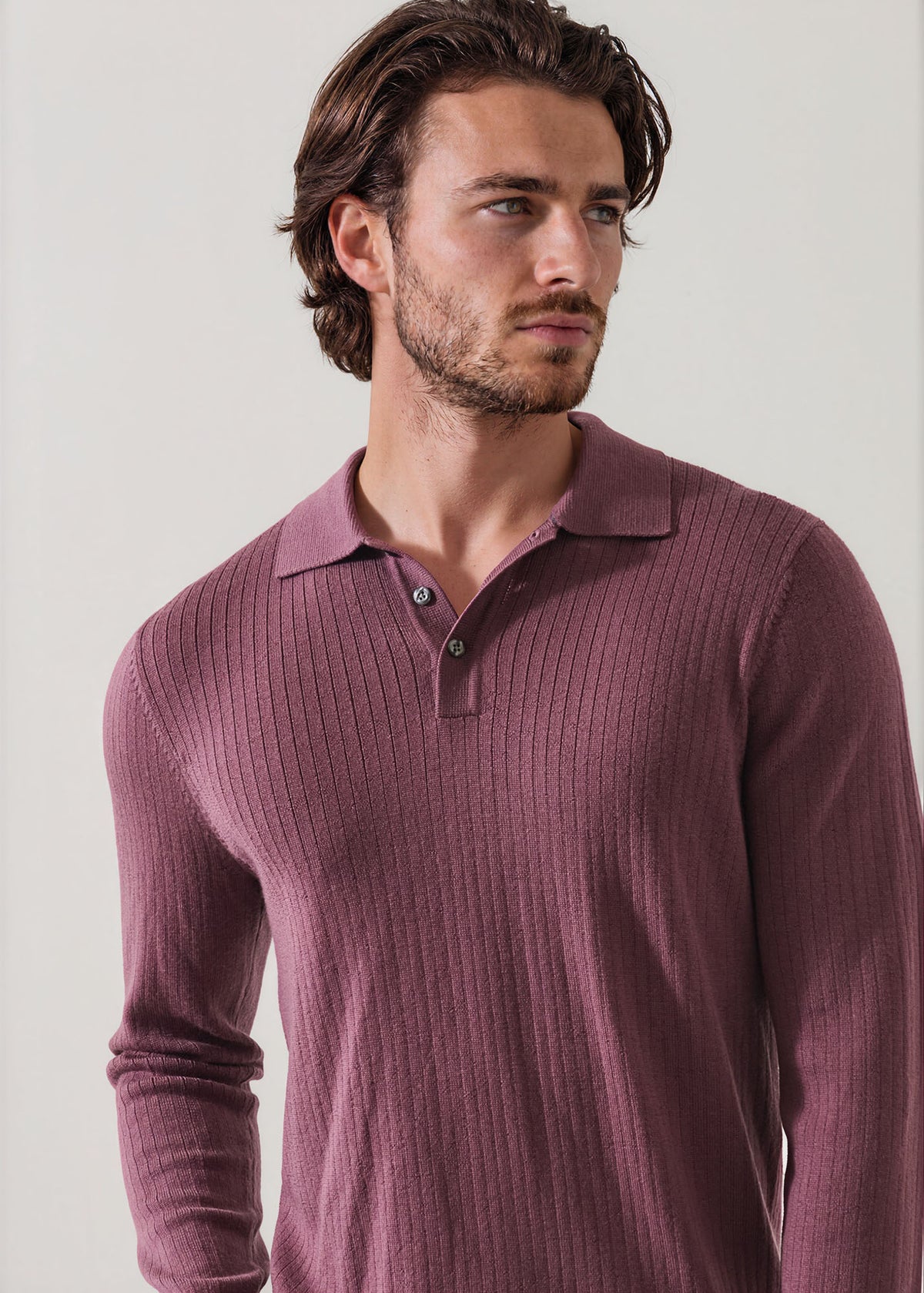 Drop Needle Merino Button Polo - PATRICK ASSARAF