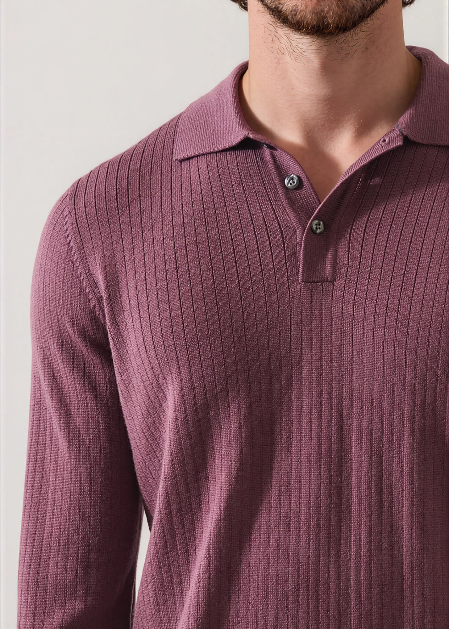 Drop Needle Merino Button Polo - PATRICK ASSARAF