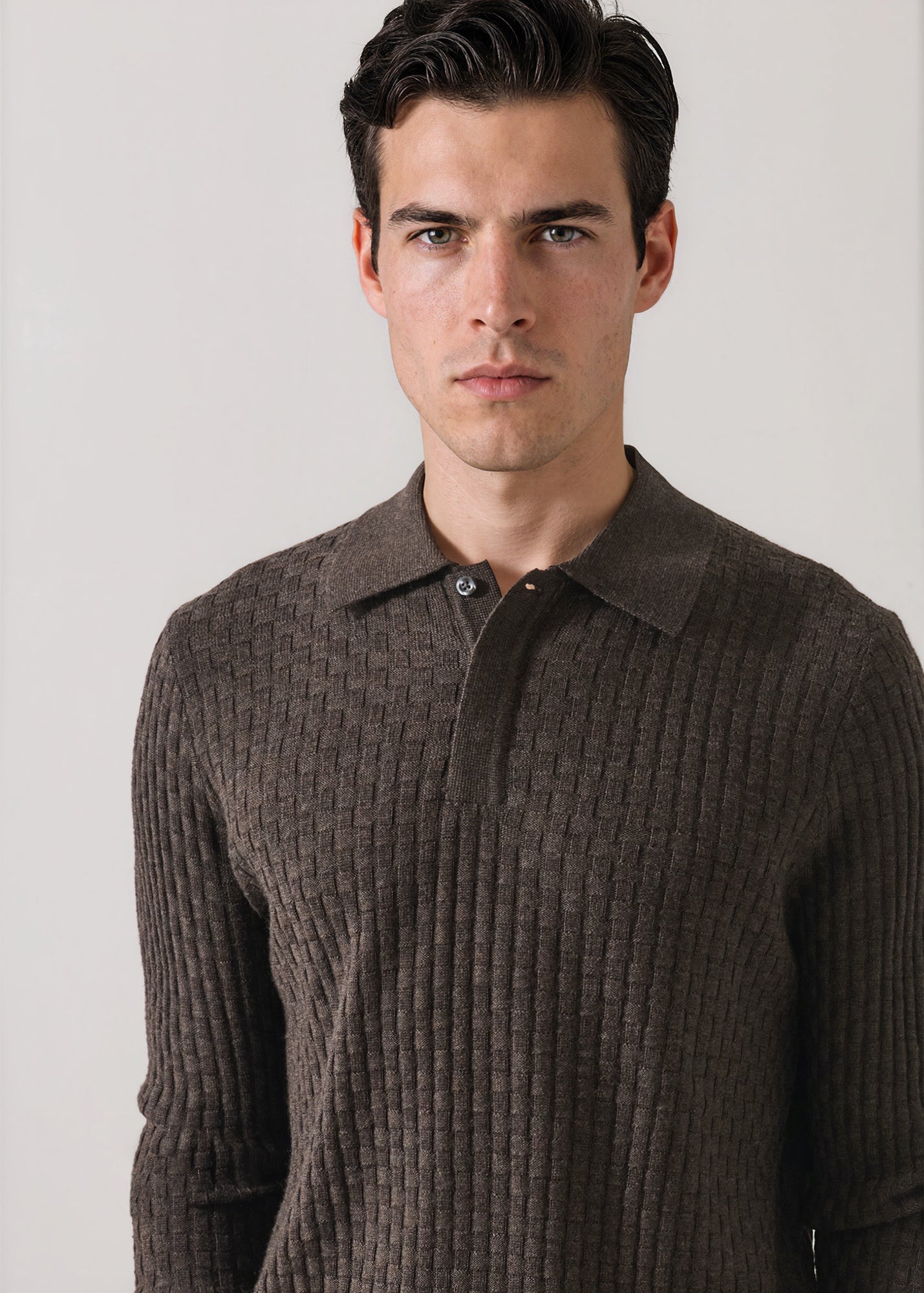 Extra-Fine Merino Wool Basketweave Polo - PATRICK ASSARAF