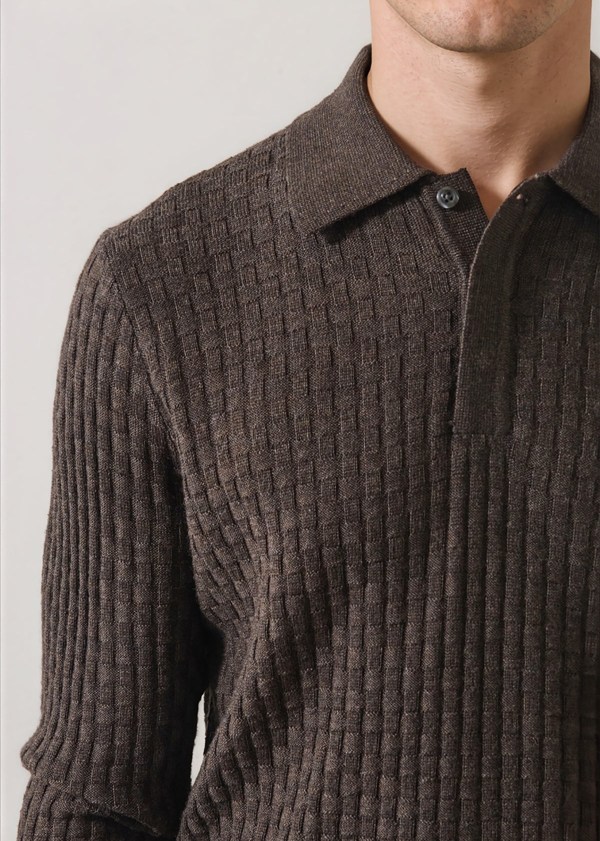Extra-Fine Merino Wool Basketweave Polo - PATRICK ASSARAF