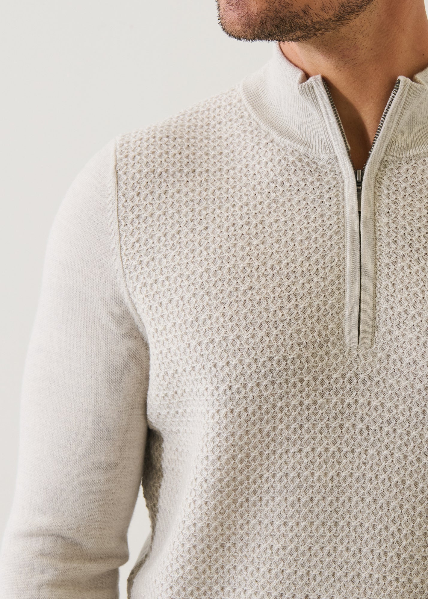 Merino Textured Quarter Zip - PATRICK ASSARAF