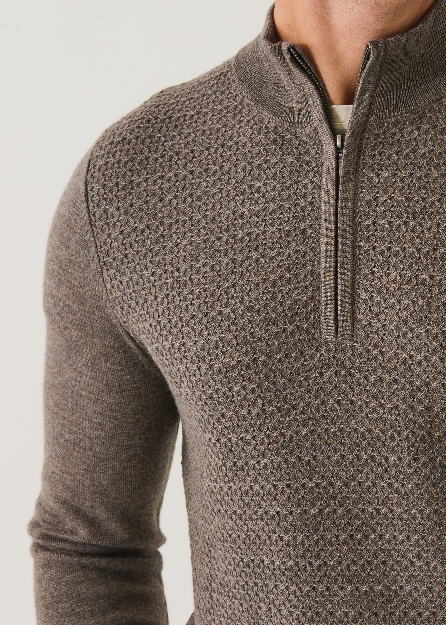 Merino Textured Quarter Zip - PATRICK ASSARAF