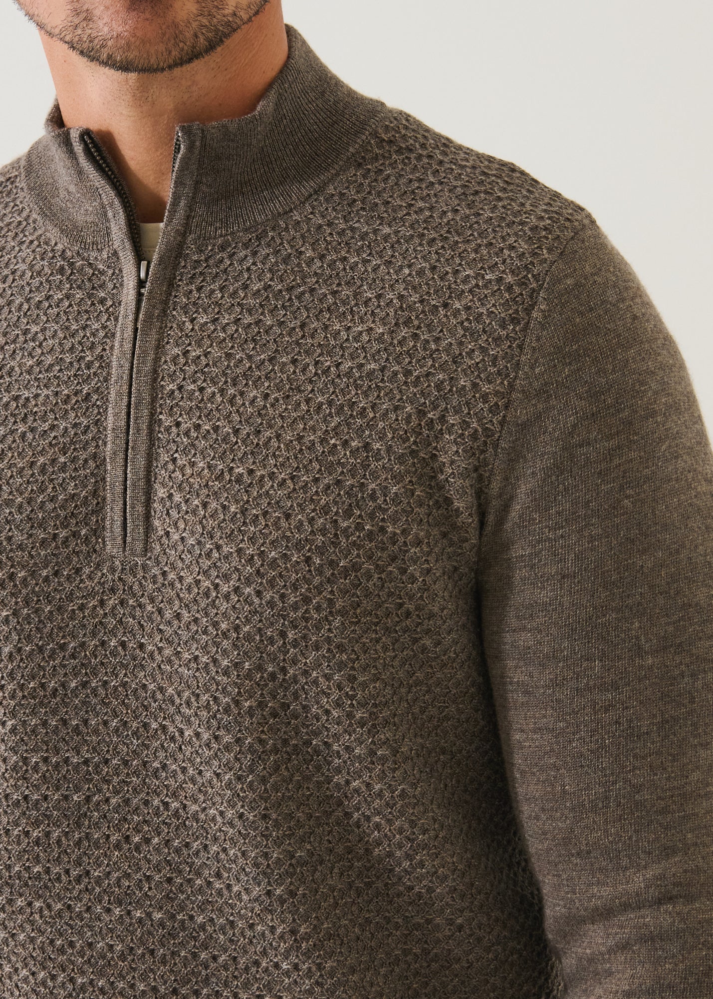 Merino Textured Quarter Zip - PATRICK ASSARAF