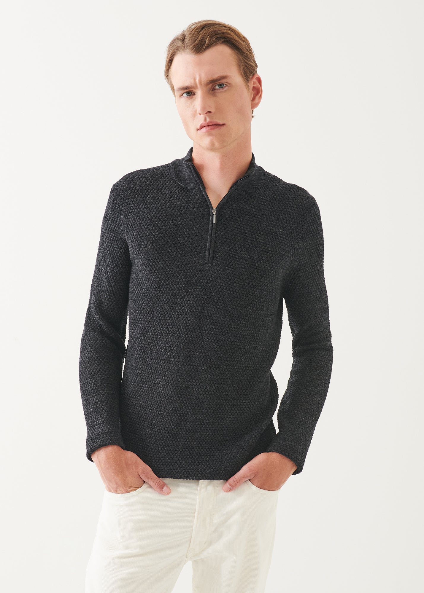 Merino Textured Quarter Zip