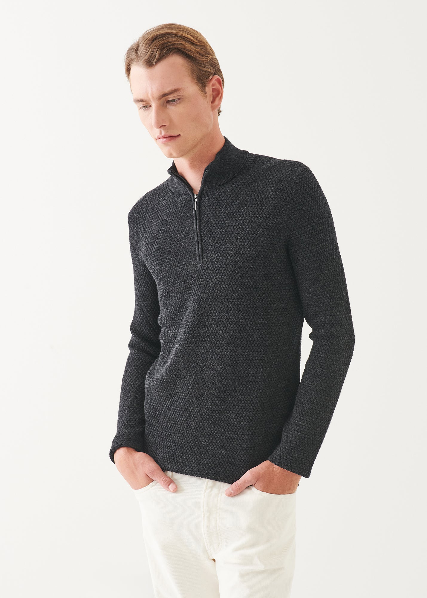 Merino Textured Quarter Zip