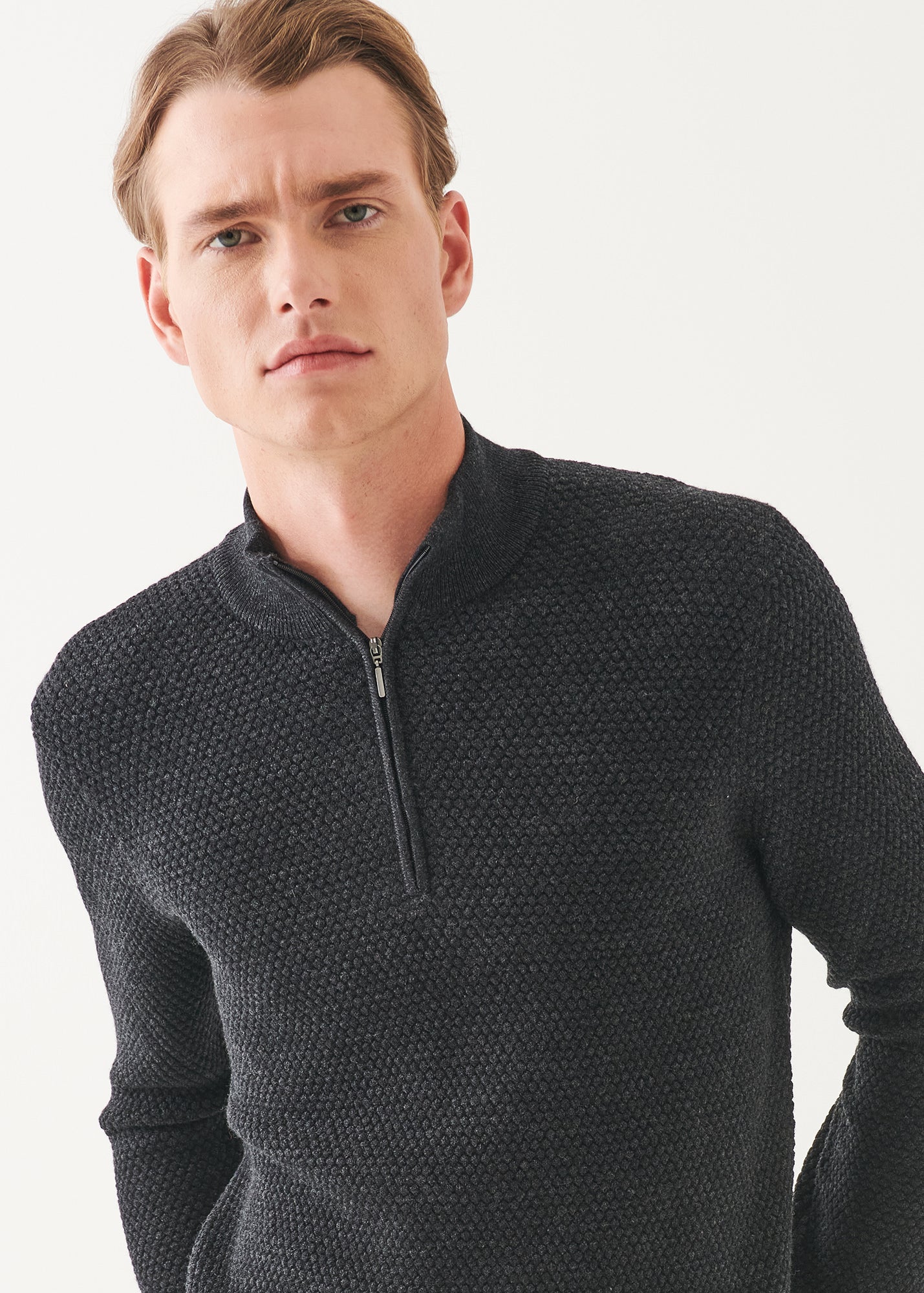 Merino Textured Quarter Zip