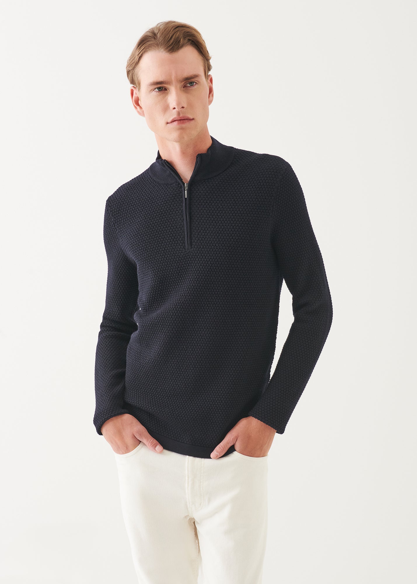 Merino Textured Quarter Zip