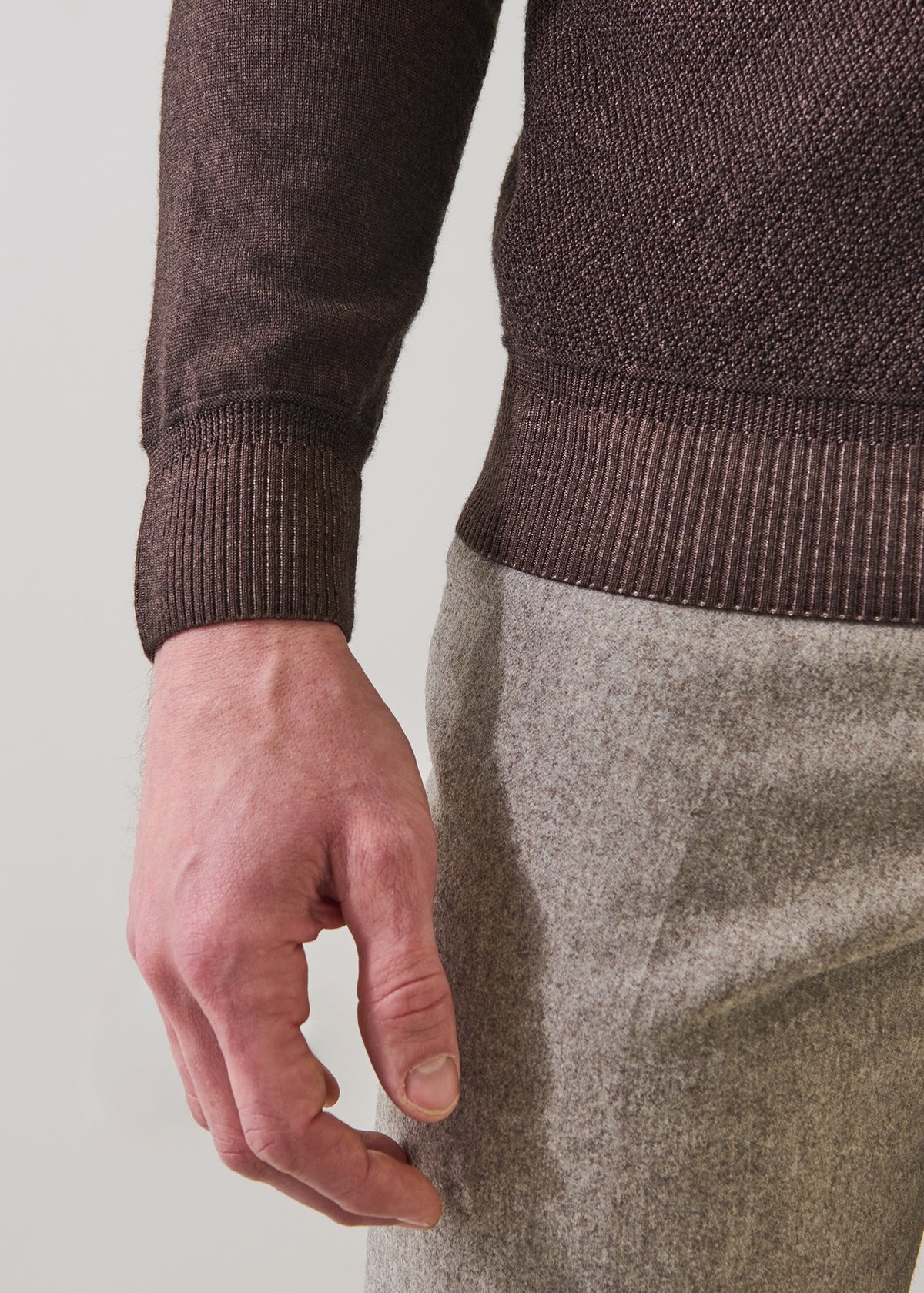 Vintage Wash Merino Pebble Stitch Quarter Zip - PATRICK ASSARAF