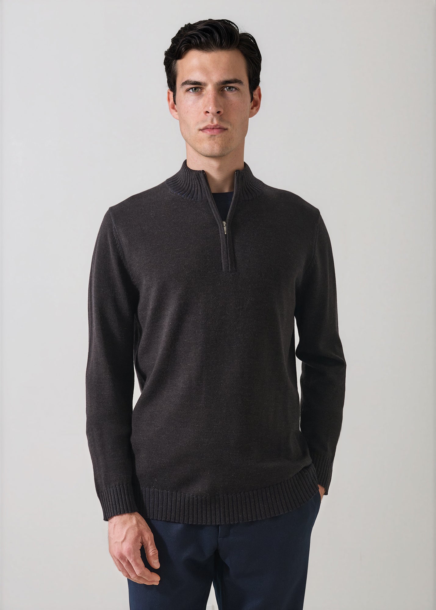 Merino Plaited Quarter Zip - PATRICK ASSARAF