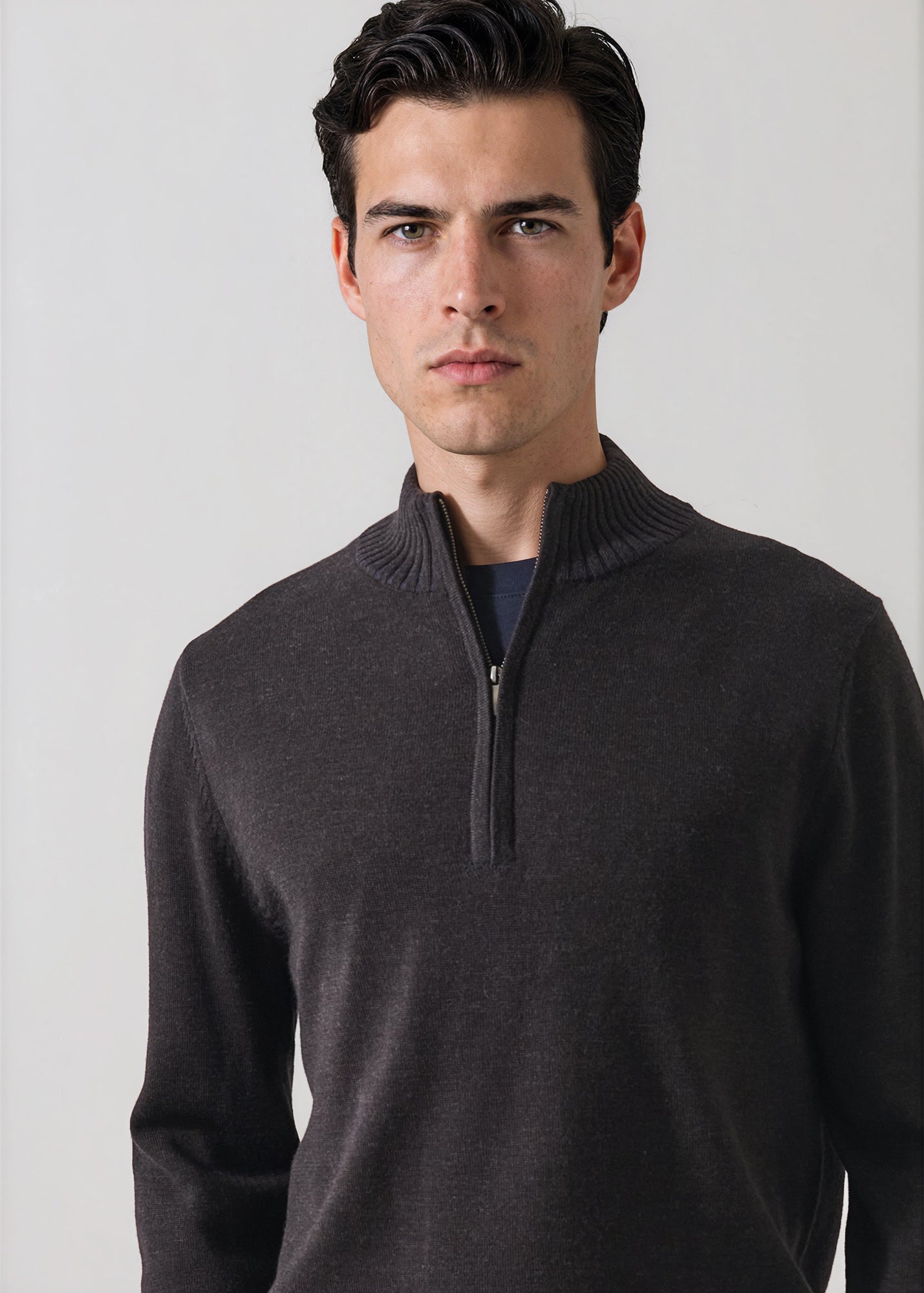 Merino Plaited Quarter Zip - PATRICK ASSARAF