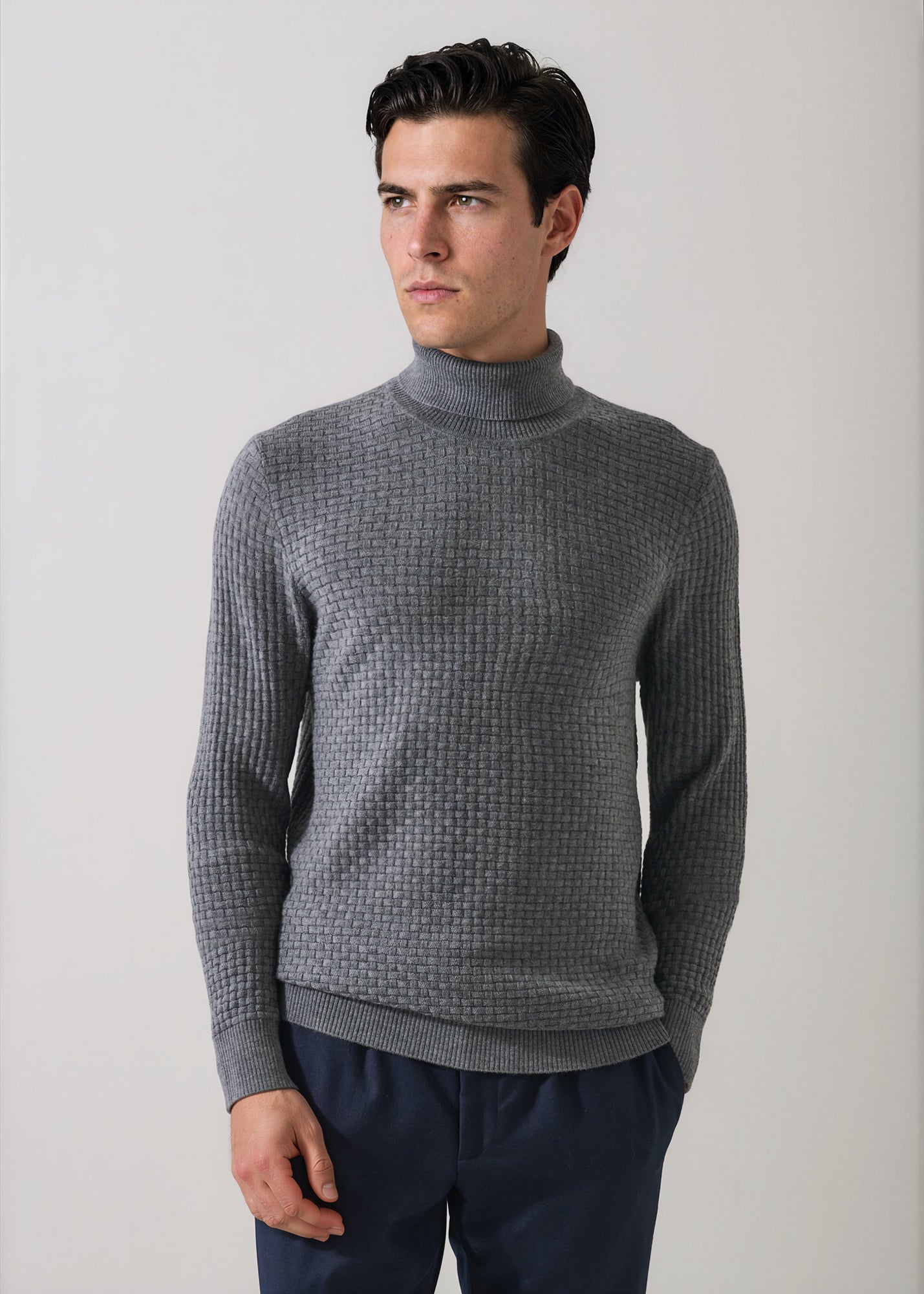 Extra-Fine Merino Wool Basketweave Turtleneck - PATRICK ASSARAF