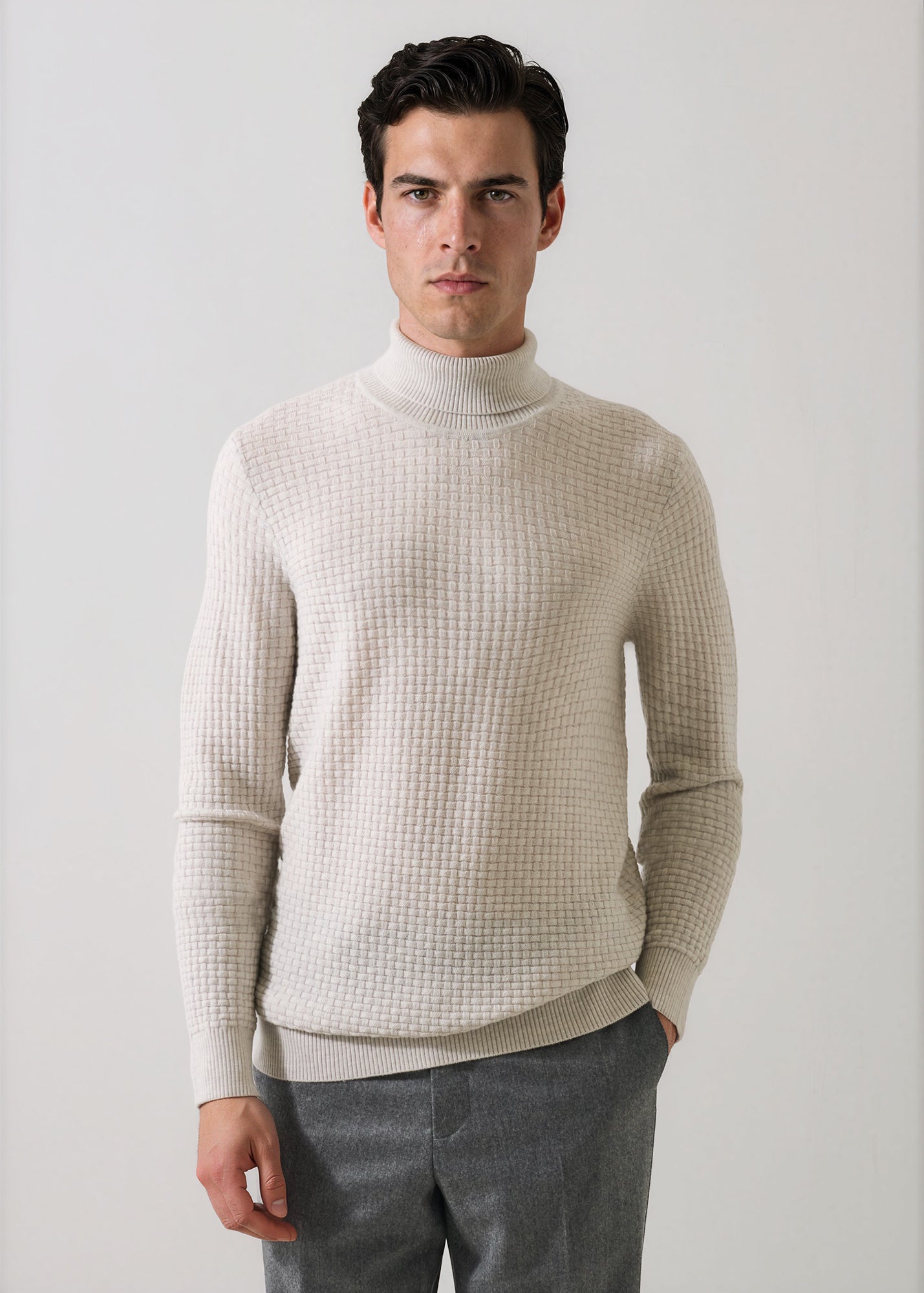 Extra-Fine Merino Wool Basketweave Turtleneck - PATRICK ASSARAF