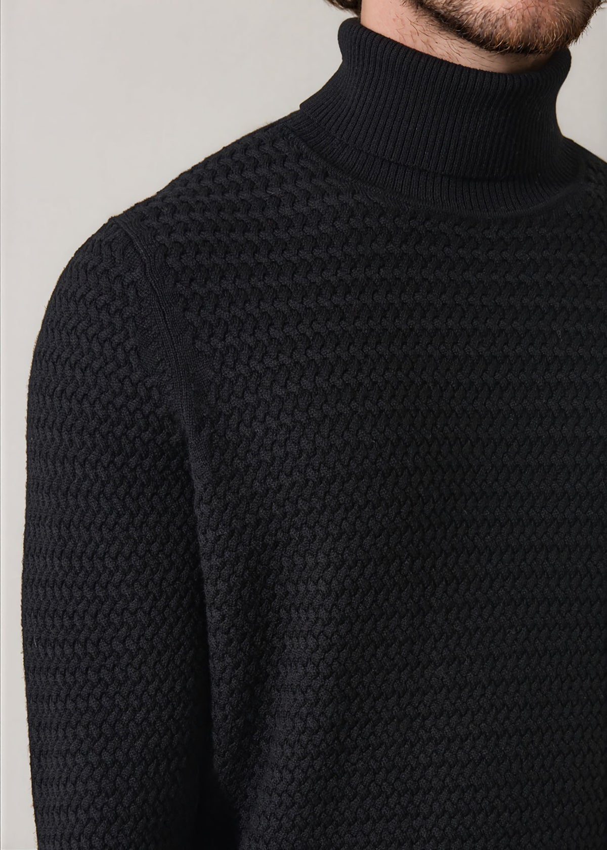 Extra-Fine Merino Wool Lattice Turtleneck - PATRICK ASSARAF