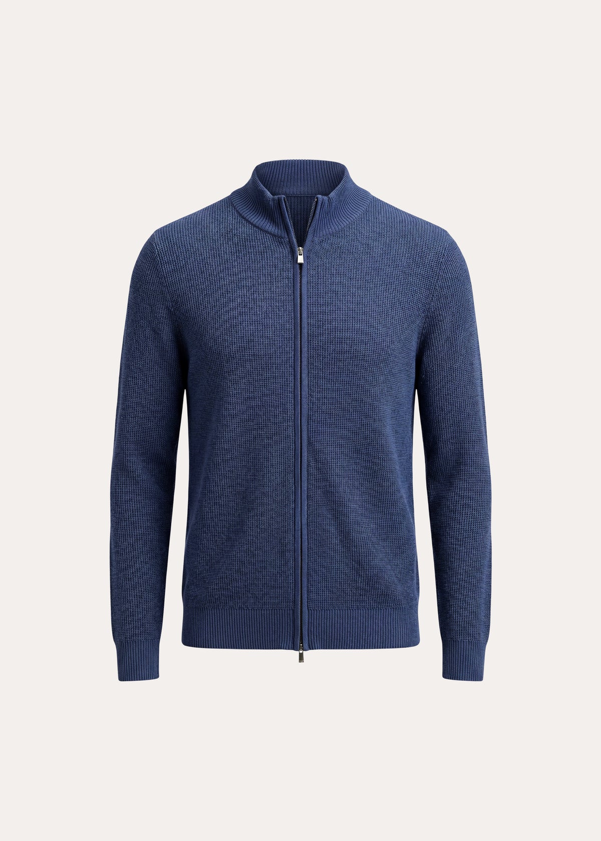 Extra-Fine Merino Wool Textured Rib Full Zip Cardigan - PATRICK ASSARAF