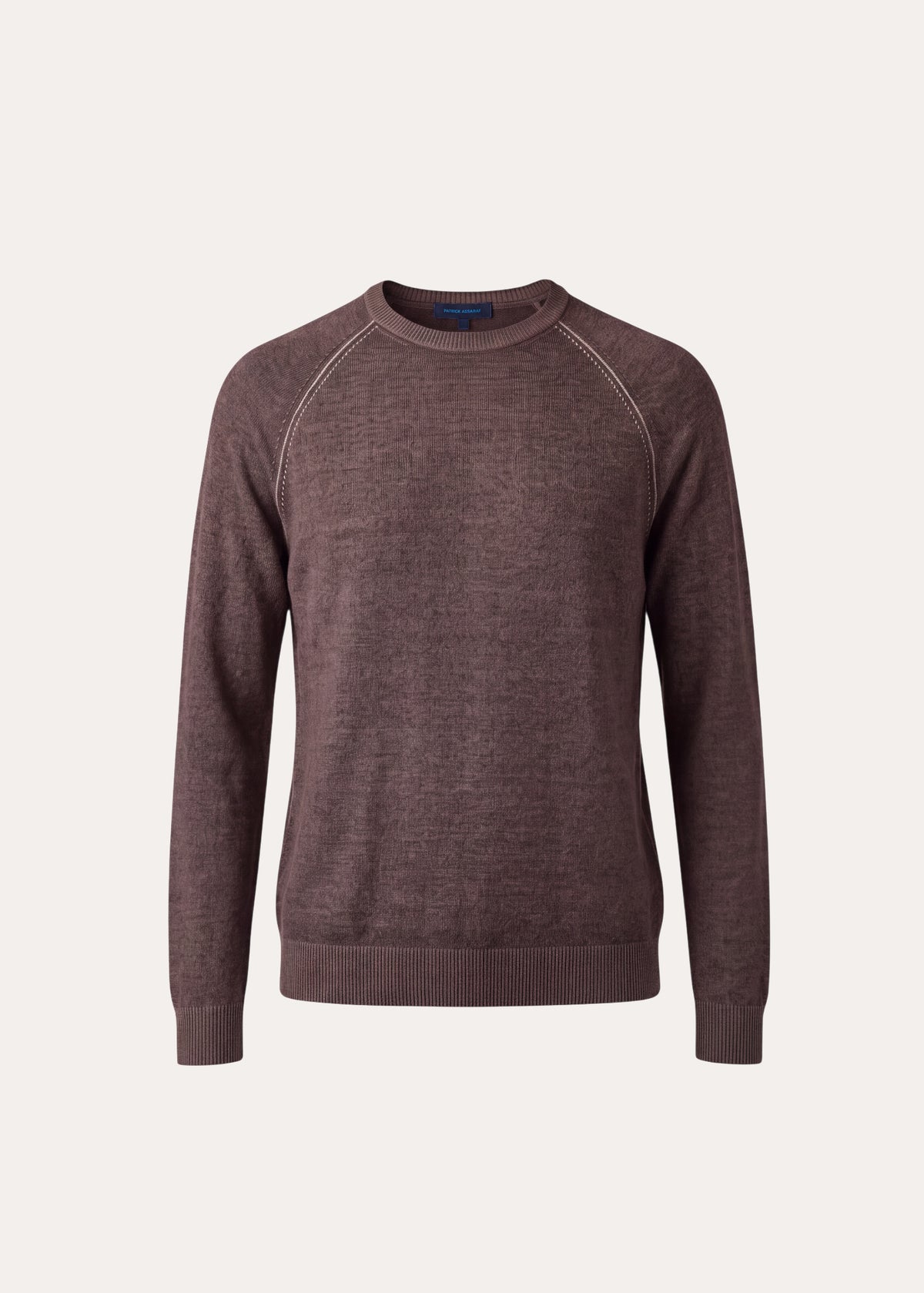 Merino Wool Vintage Wash Raglan Crew Neck - PATRICK ASSARAF
