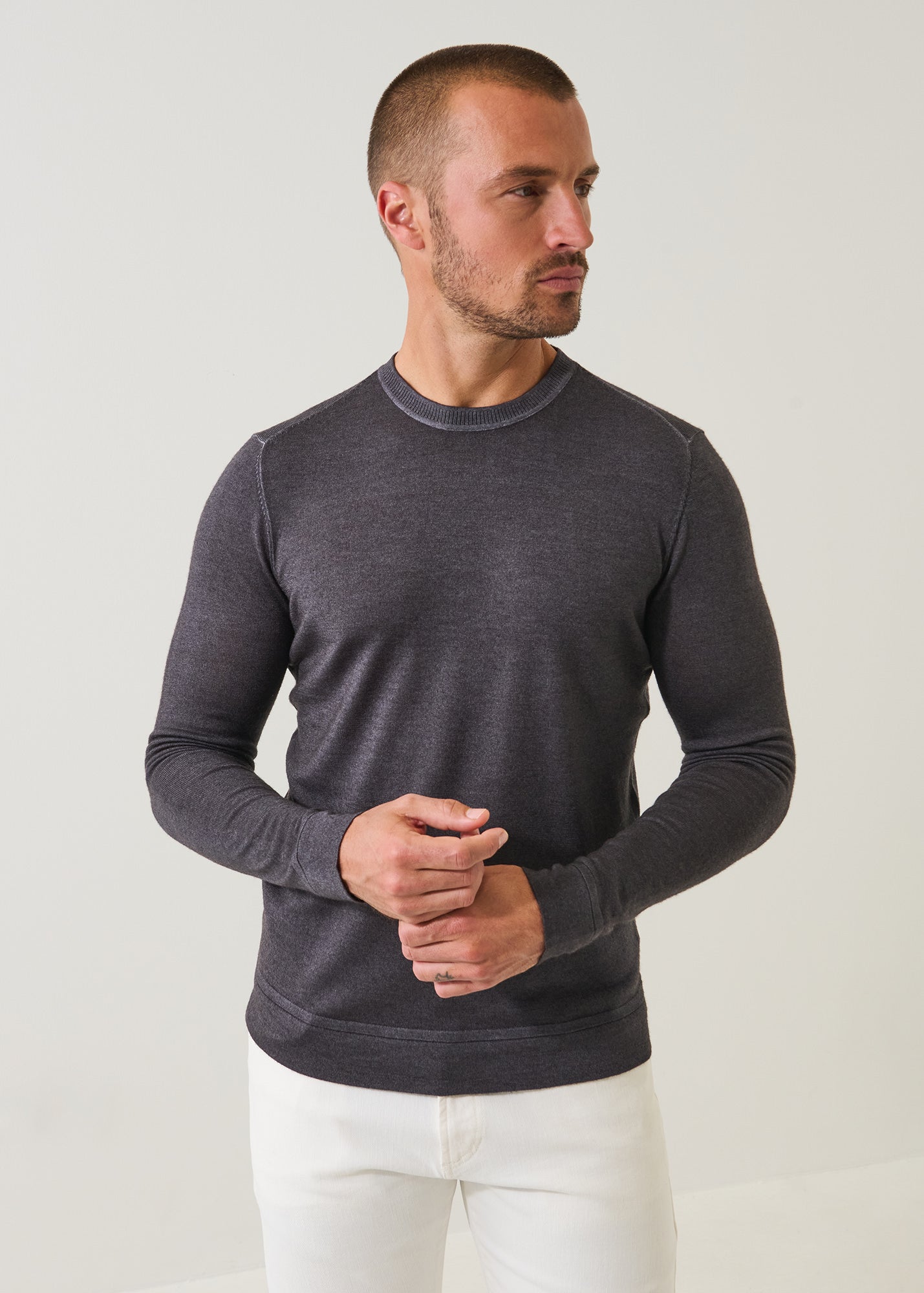 Extra-Fine Merino Vintage Wash Crewneck