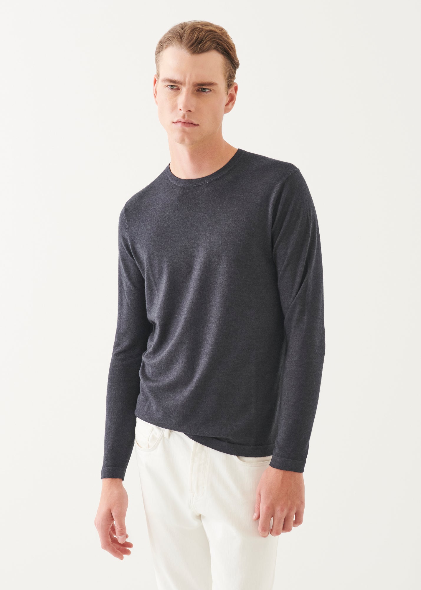 Extra-Fine Merino Vintage Wash Crewneck - PATRICK ASSARAF