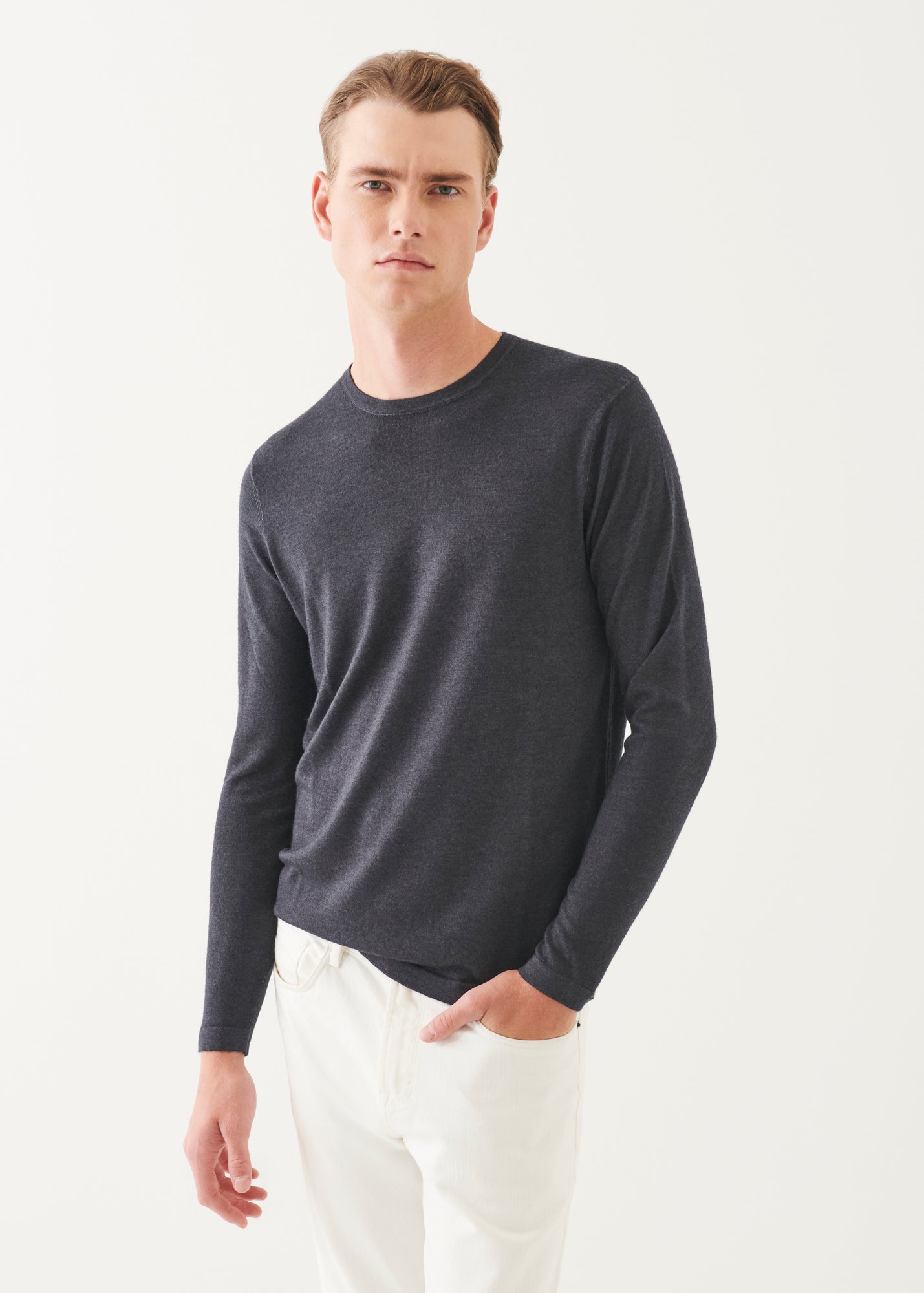 Extra-Fine Merino Vintage Wash Crewneck - PATRICK ASSARAF