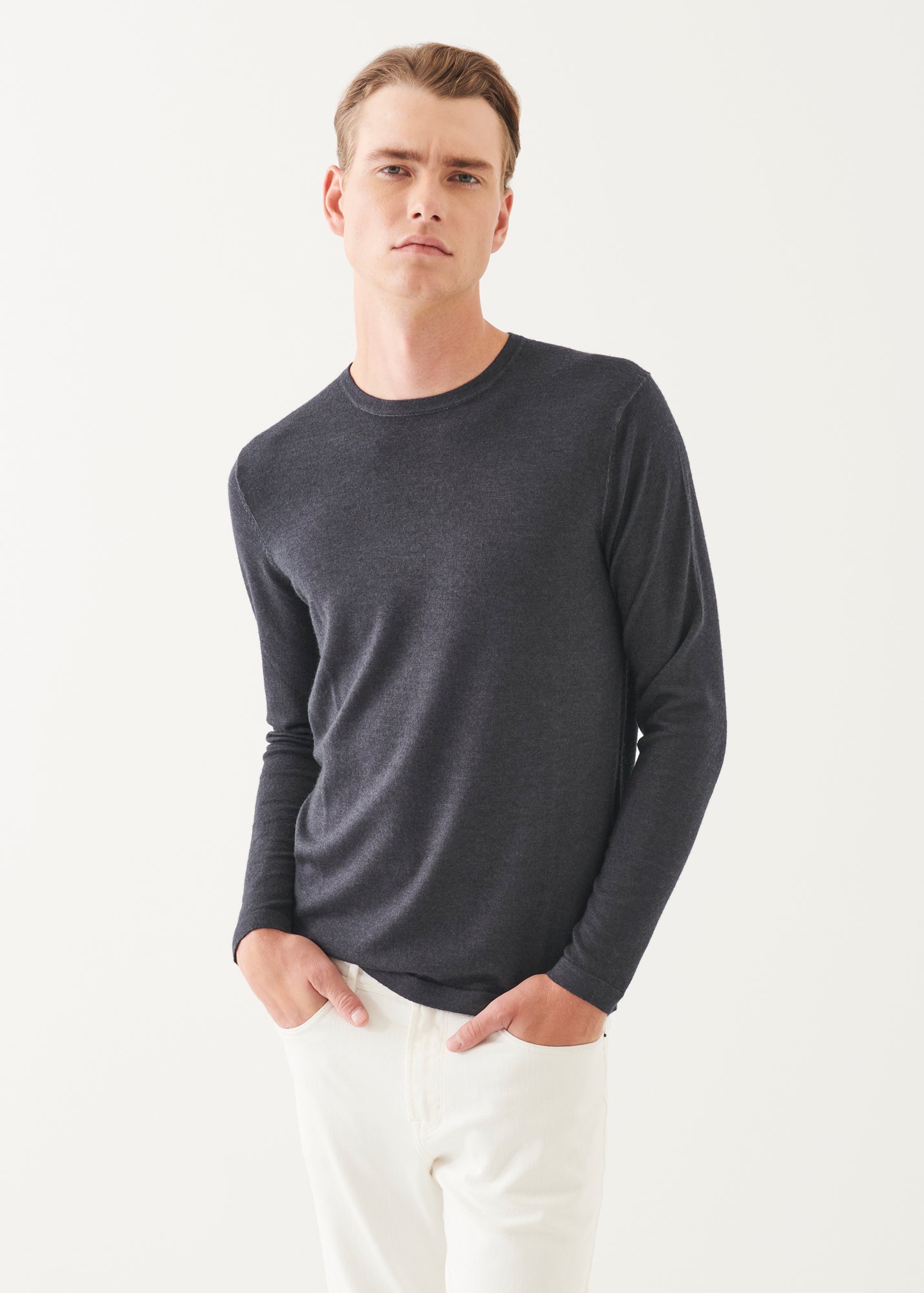 Extra-Fine Merino Vintage Wash Crewneck - PATRICK ASSARAF