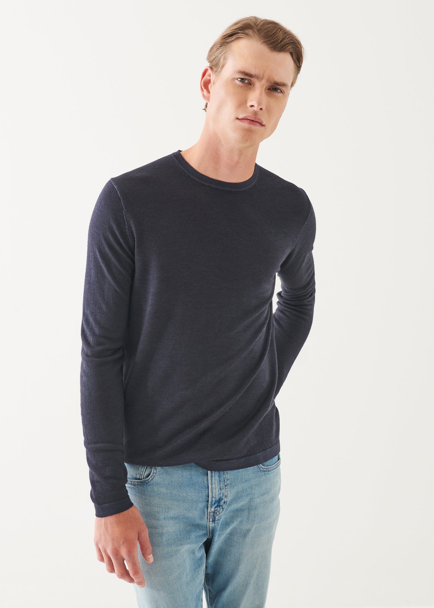 Extra-Fine Merino Vintage Wash Crewneck - PATRICK ASSARAF
