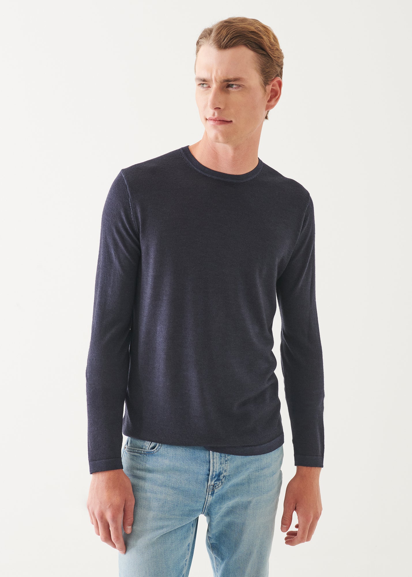 Extra-Fine Merino Vintage Wash Crewneck - PATRICK ASSARAF