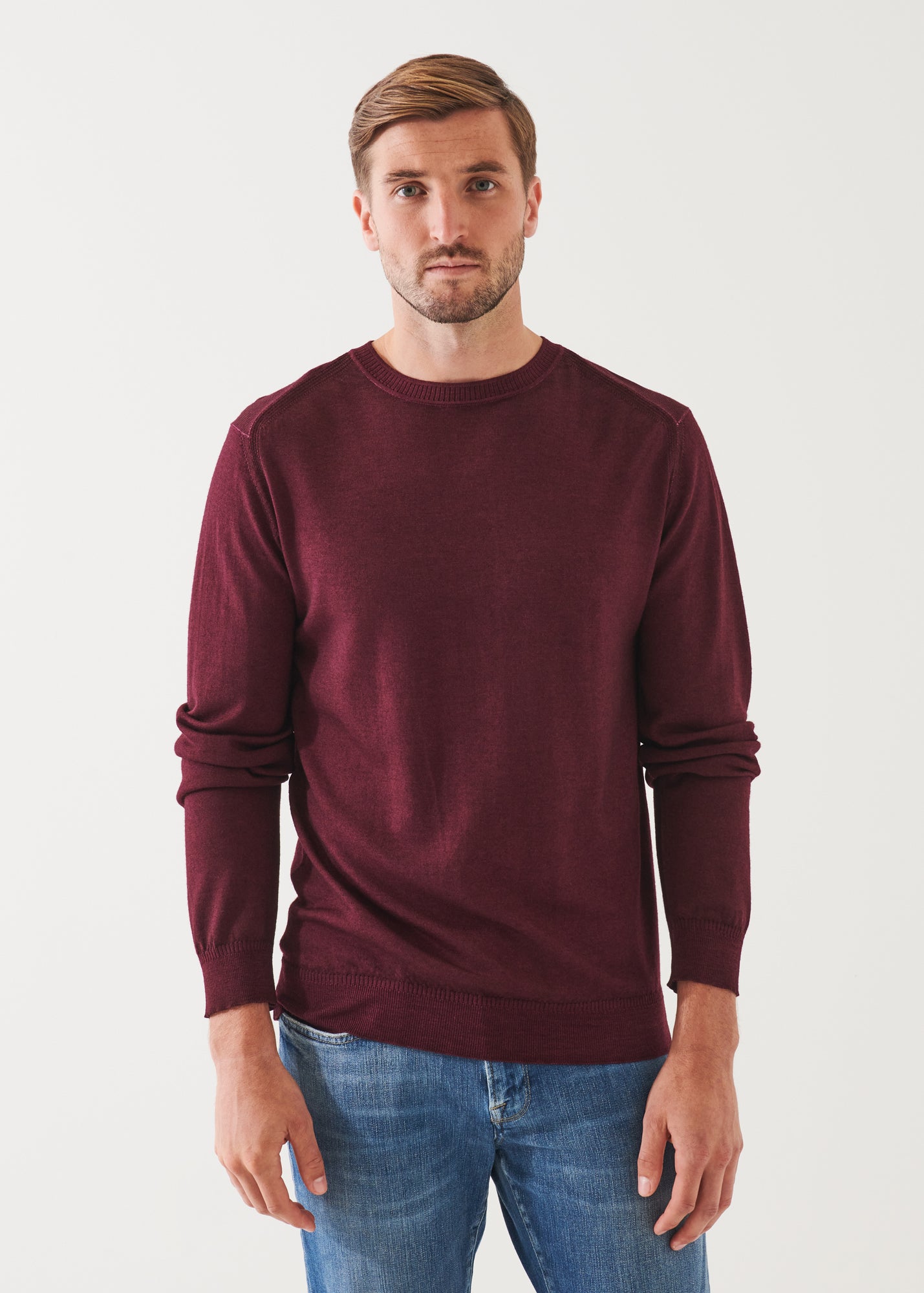 EXTRA-FINE MERINO COLD DYE CREWNECK | PATRICK ASSARAF.