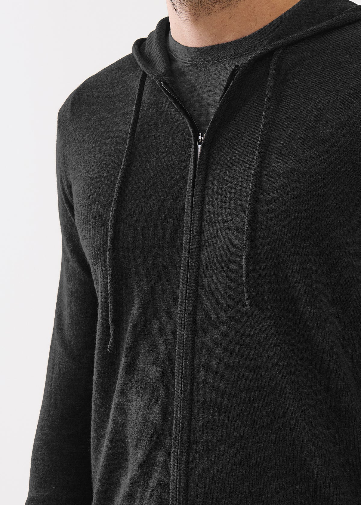 Extra-Fine Merino Full Zip Hoodie - PATRICK ASSARAF