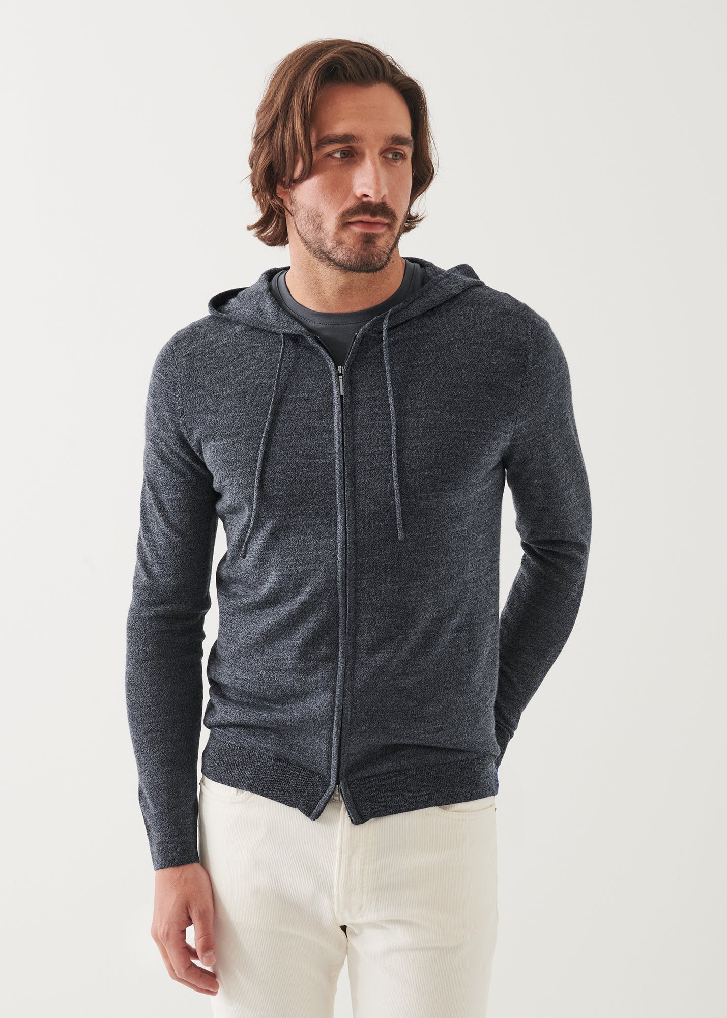Extra-Fine Merino Full Zip Hoodie - PATRICK ASSARAF