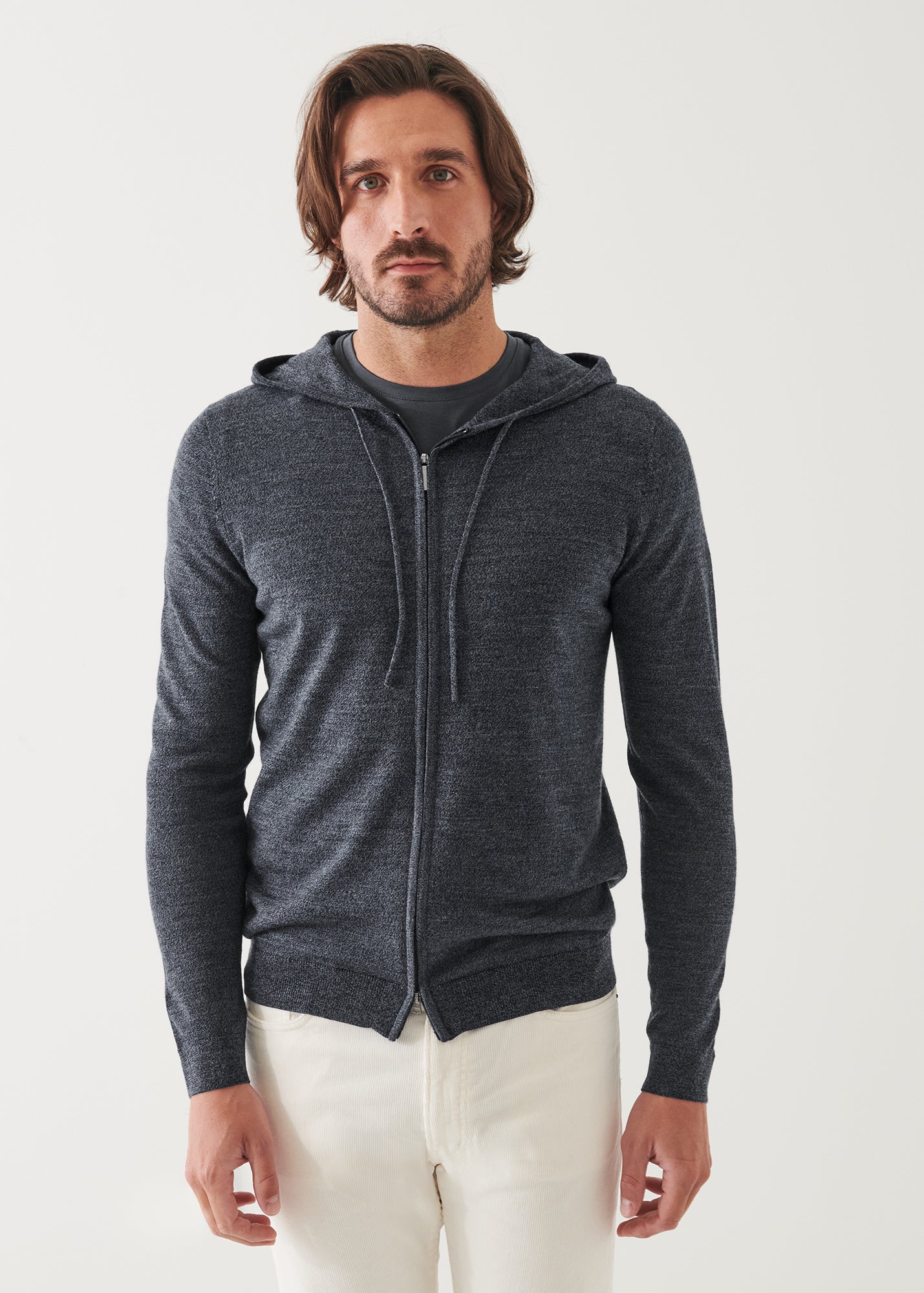 Extra-Fine Merino Full Zip Hoodie - PATRICK ASSARAF