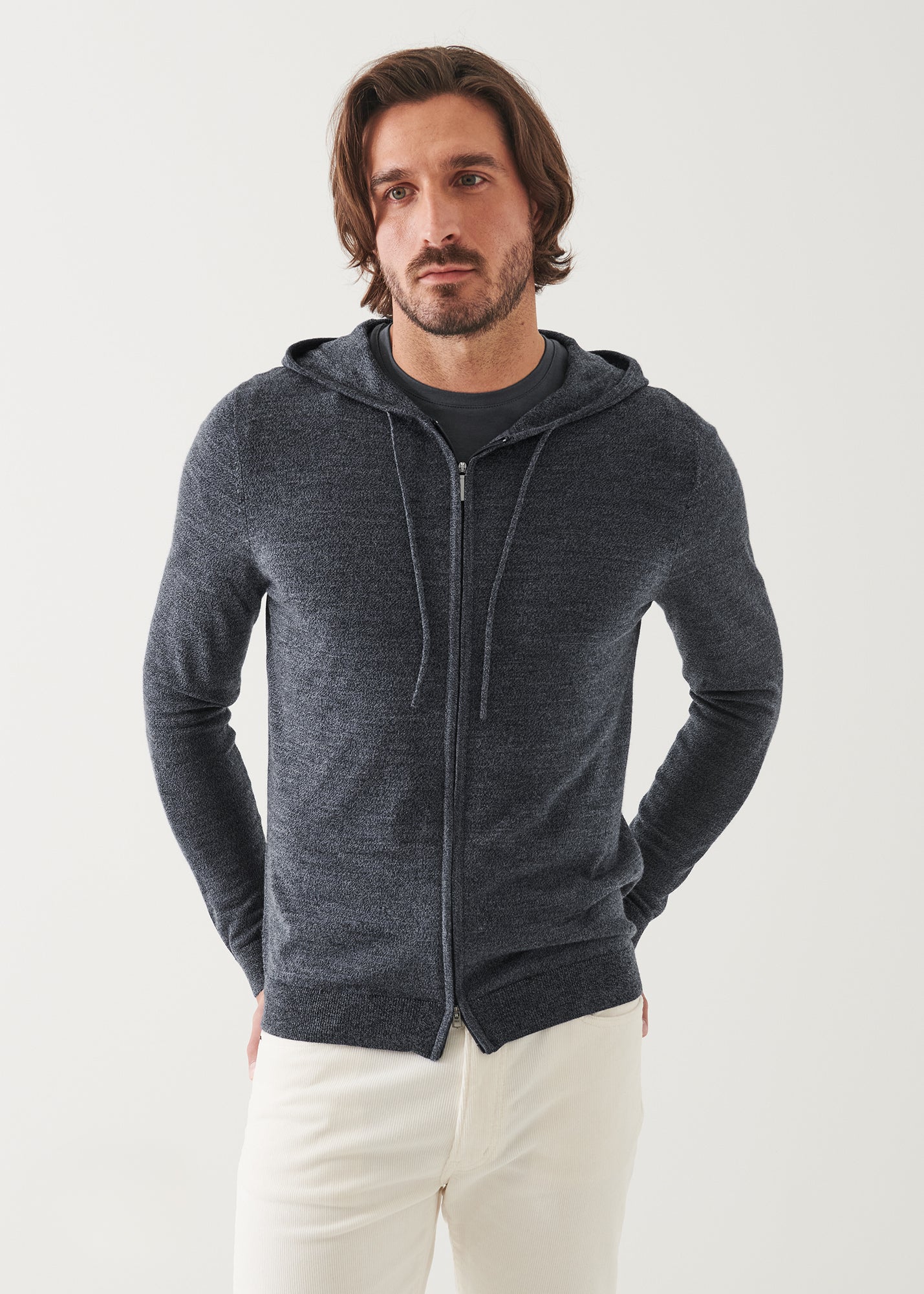 Extra-Fine Merino Full Zip Hoodie - PATRICK ASSARAF