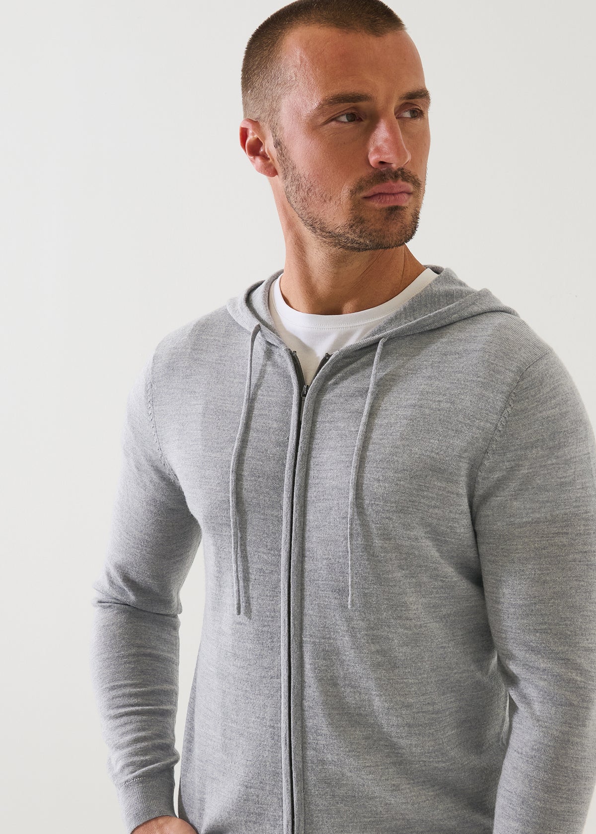 Extra-Fine Merino Full Zip Hoodie - PATRICK ASSARAF