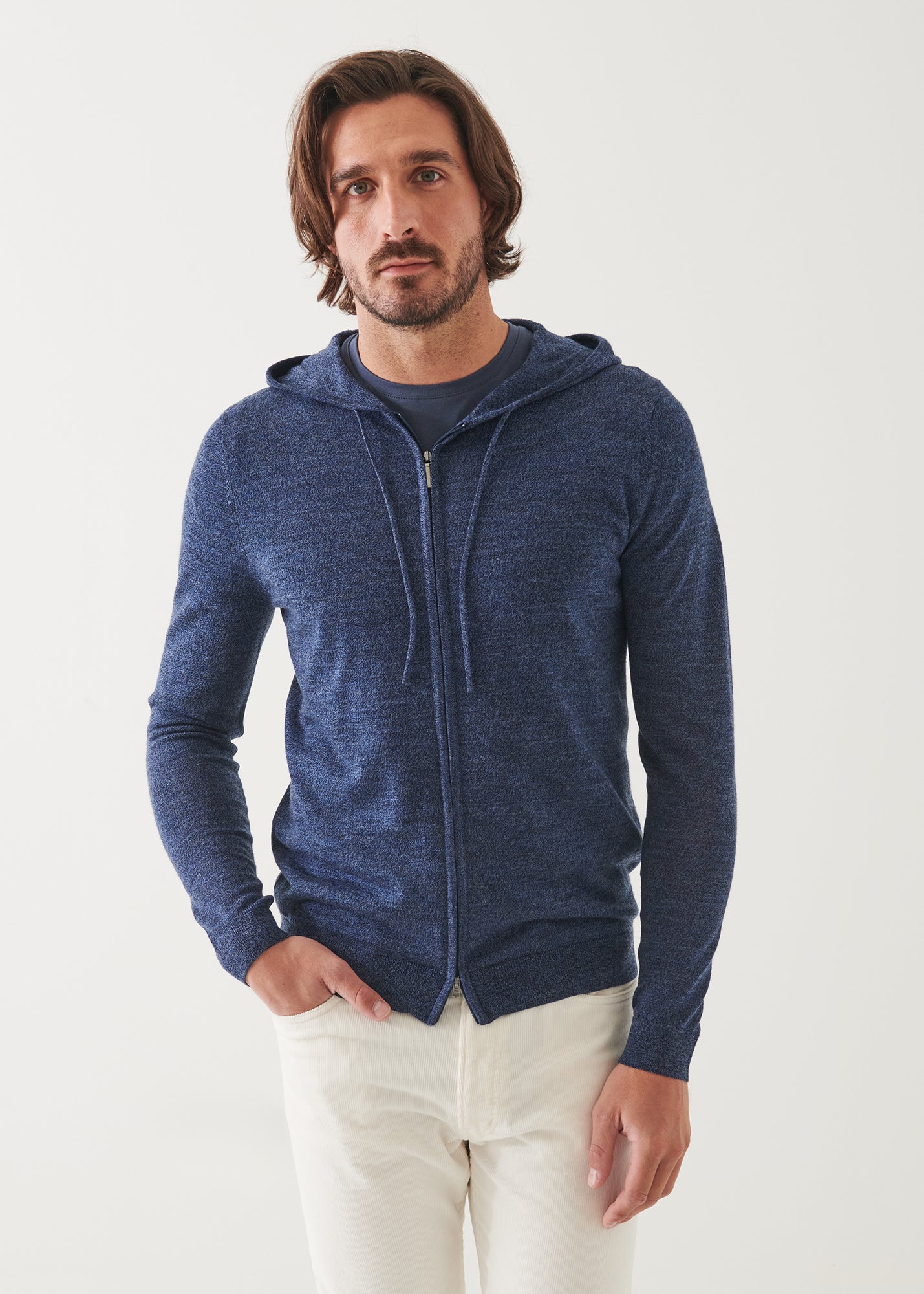 Extra-Fine Merino Full Zip Hoodie - PATRICK ASSARAF