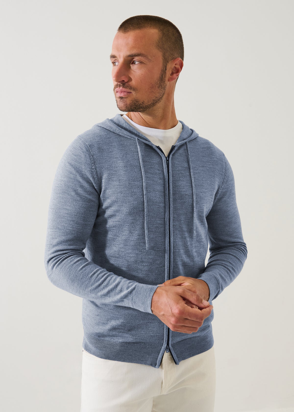 Extra-Fine Merino Full Zip Hoodie - PATRICK ASSARAF