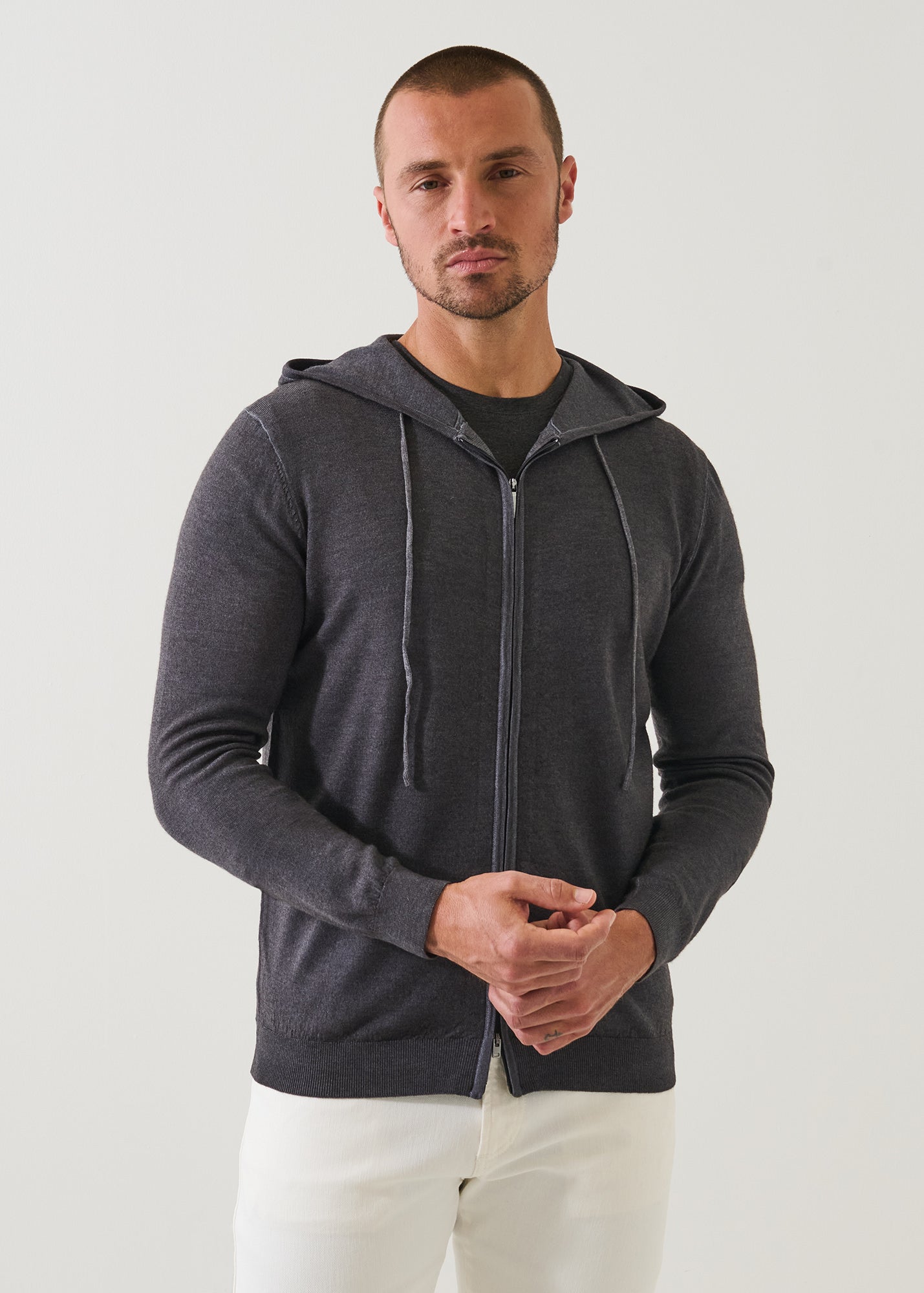Extra-Fine Merino Vintage Wash Full Zip Hoodie