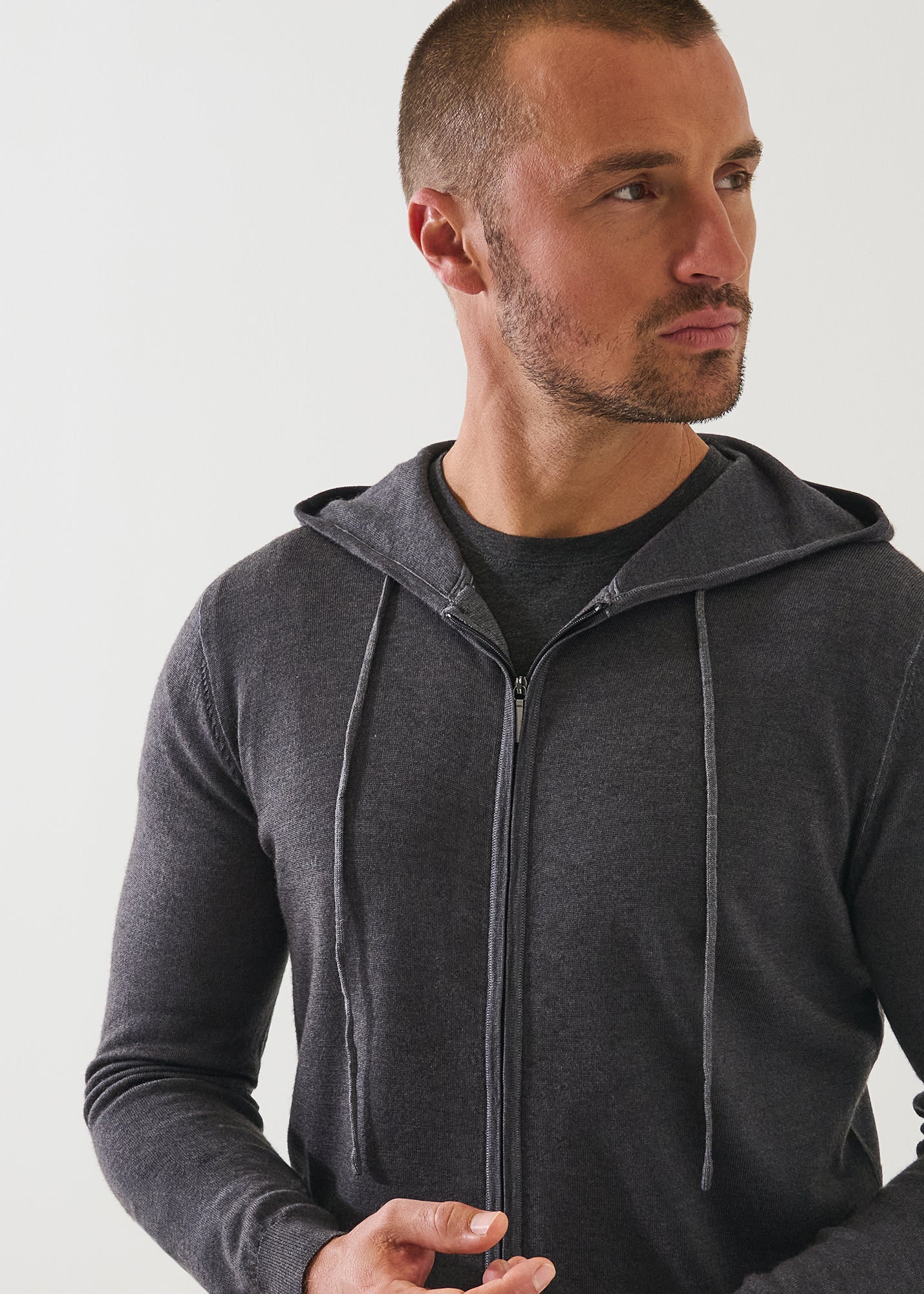 Extra-Fine Merino Vintage Wash Full Zip Hoodie