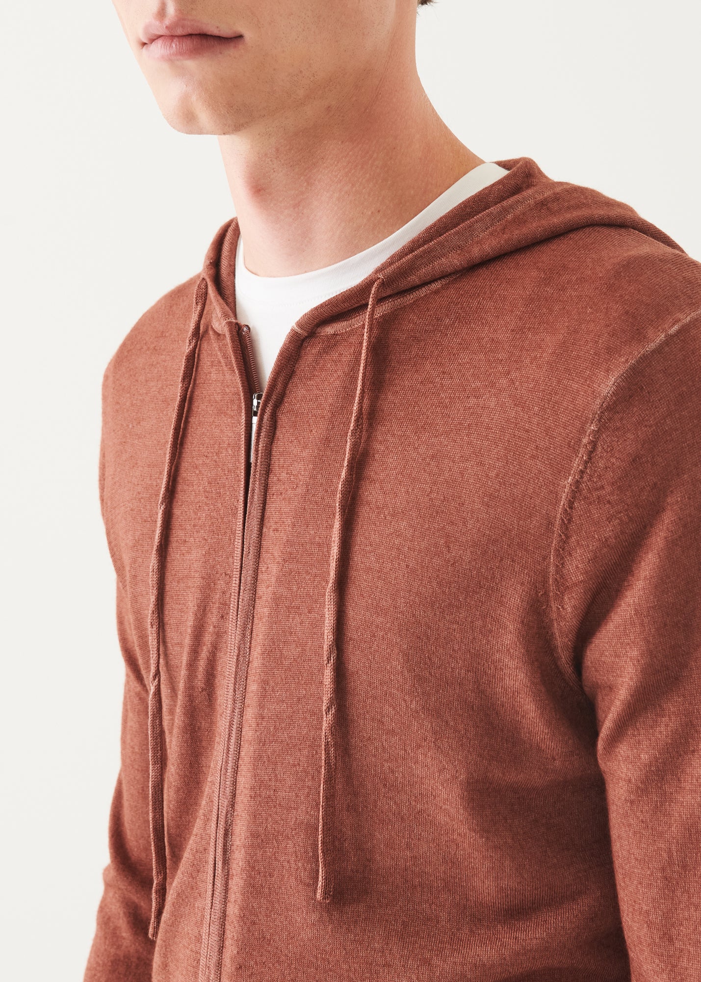 Extra-Fine Merino Vintage Wash Full Zip Hoodie - PATRICK ASSARAF
