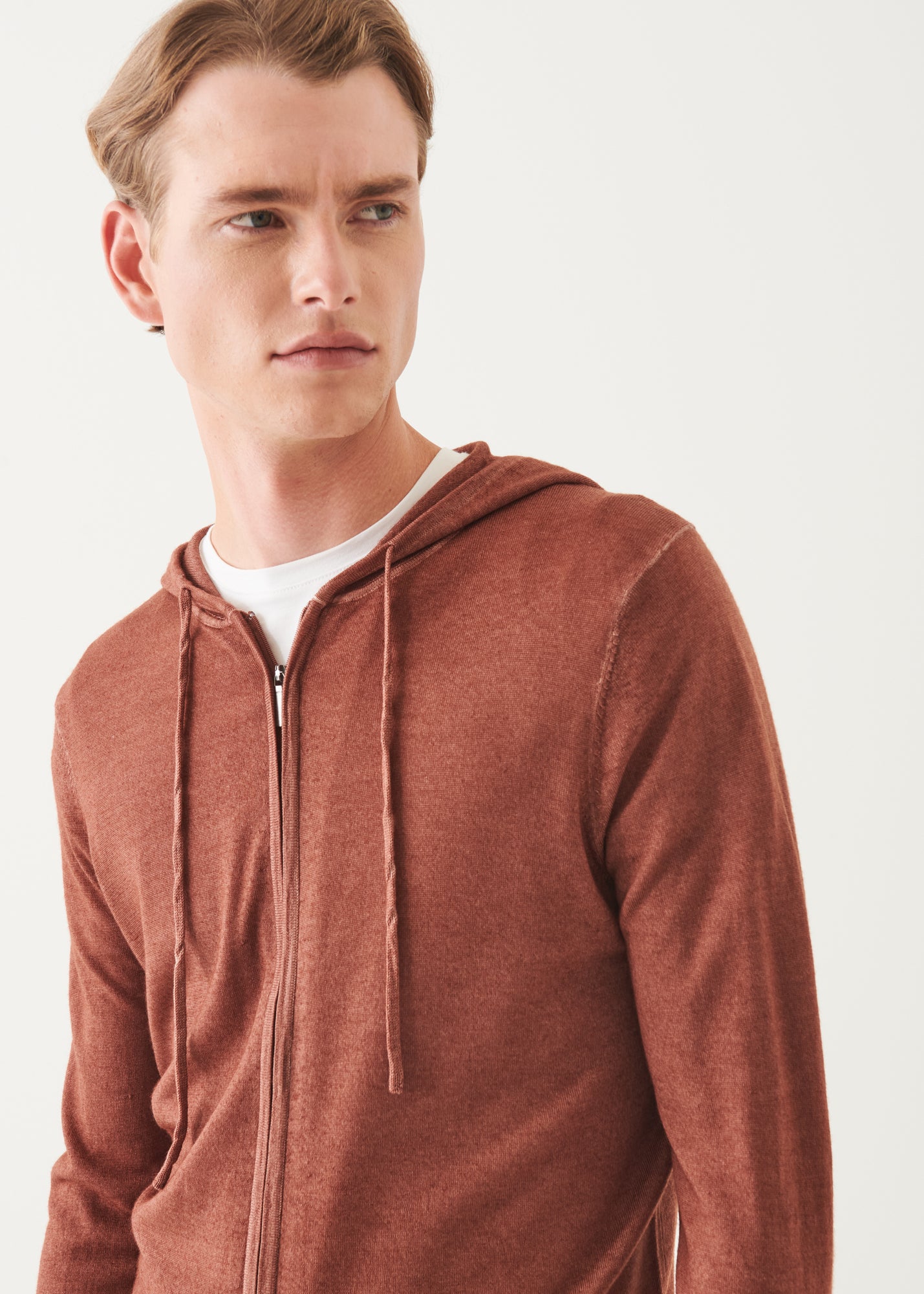 Extra-Fine Merino Vintage Wash Full Zip Hoodie - PATRICK ASSARAF