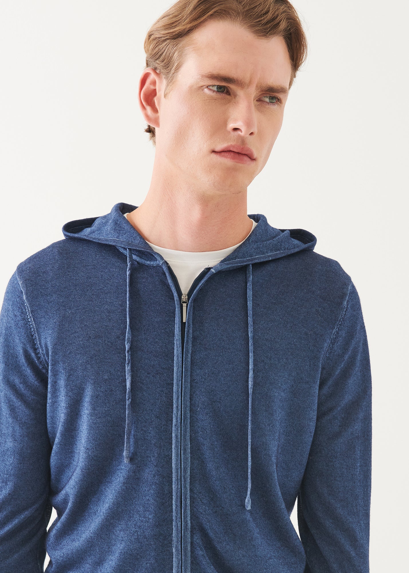 Extra-Fine Merino Vintage Wash Full Zip Hoodie - PATRICK ASSARAF